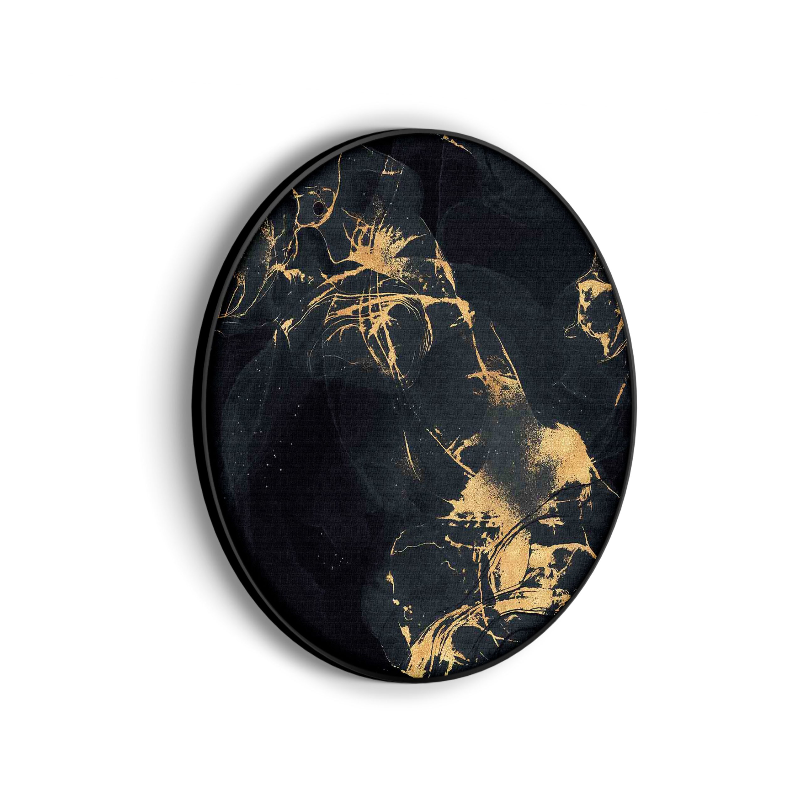 Akoestisch Schilderij Abstract Marmer Look Zwart met Goud 04 Rond - Muurcirkel Template Vierkant Rond marmer 15 scaled 1