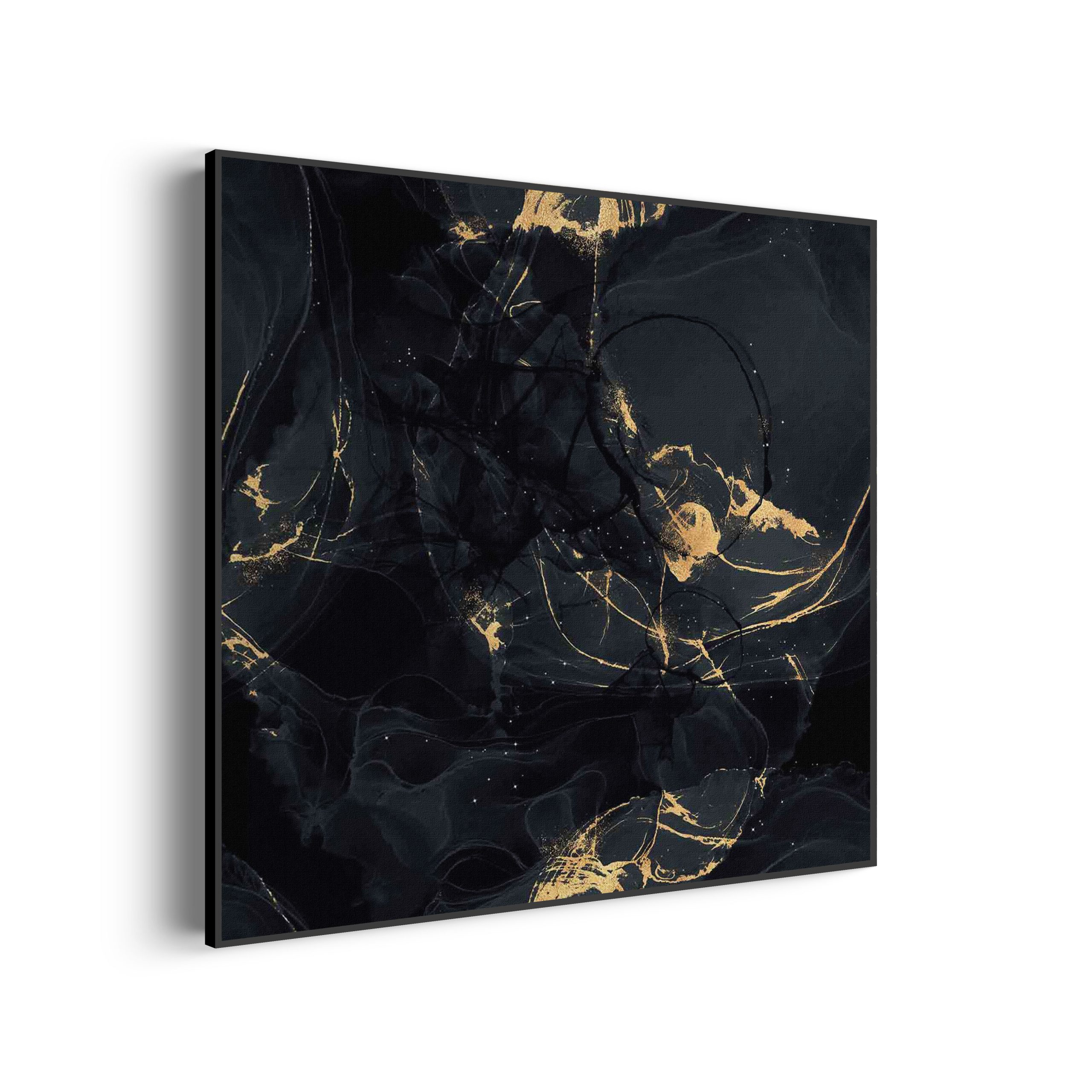 Akoestisch Schilderij Abstract Marmer Look Zwart met Goud 05 Vierkant Template Vierkant Rond marmer 16 1 3 scaled 1