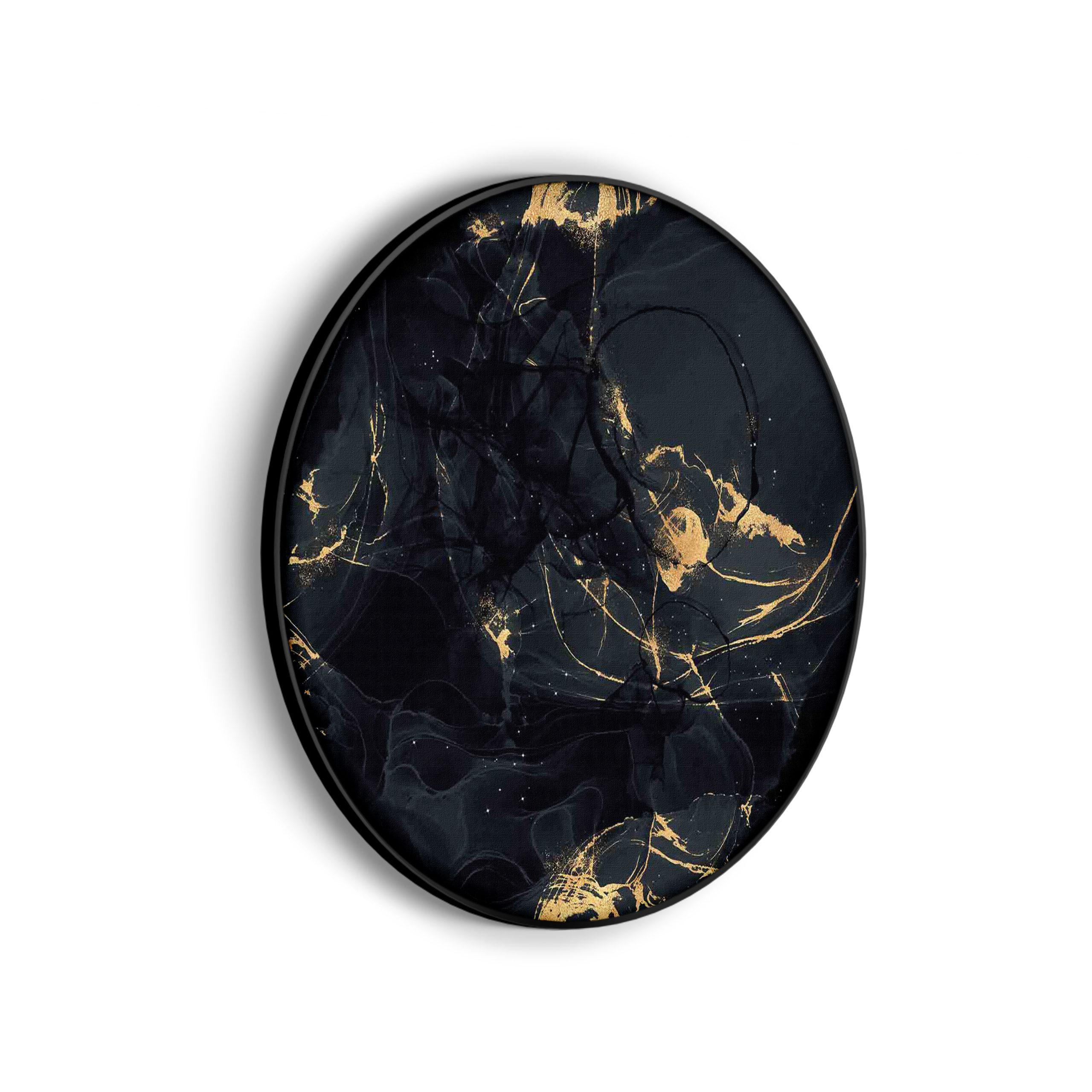 Akoestisch Schilderij Abstract Marmer Look Zwart met Goud 05 Rond - Muurcirkel Template Vierkant Rond marmer 16 scaled 1