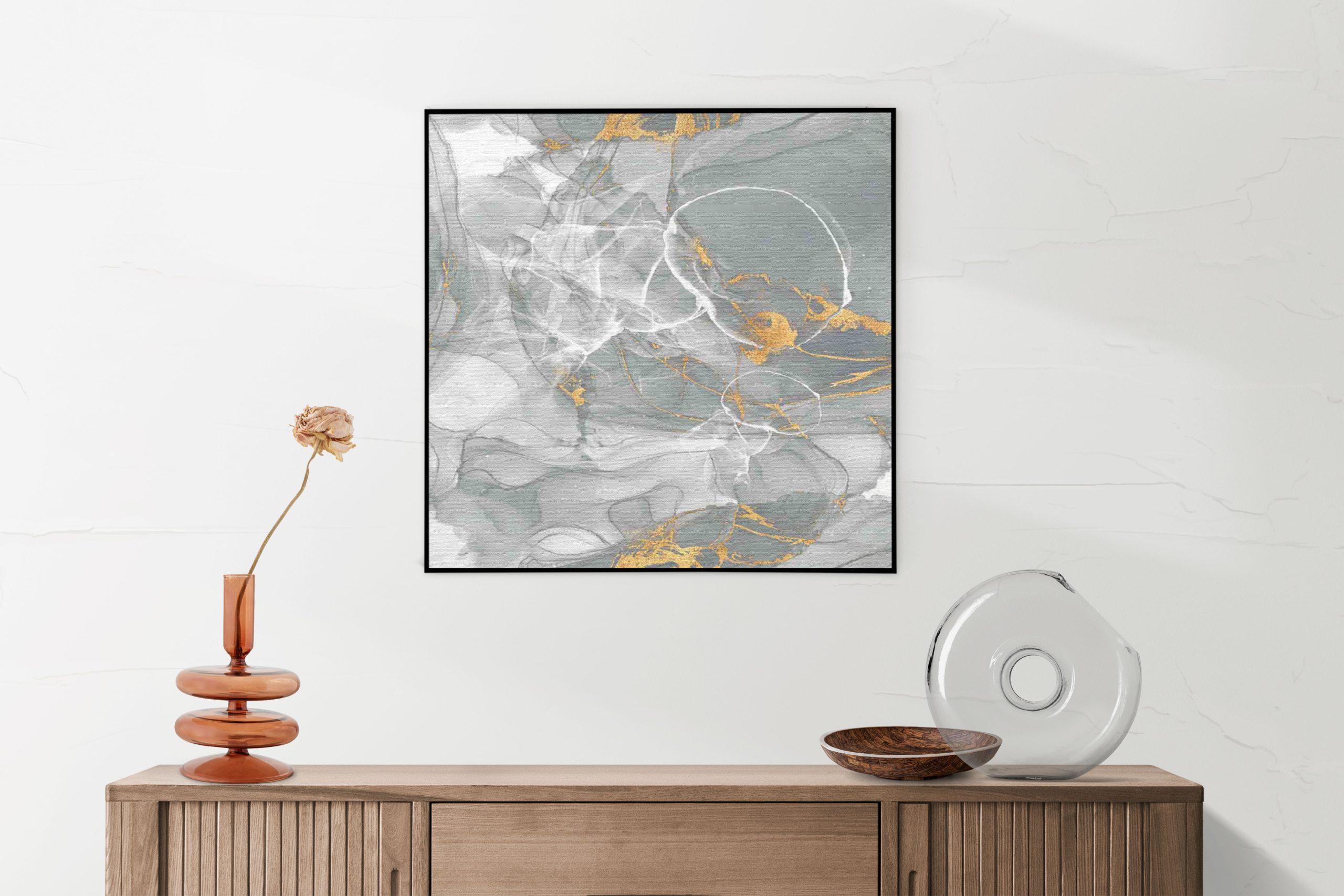 Akoestisch Schilderij Abstract Marmer Look Grijs met Goud 06 Vierkant Template Vierkant Rond marmer 17 1 5 scaled 1
