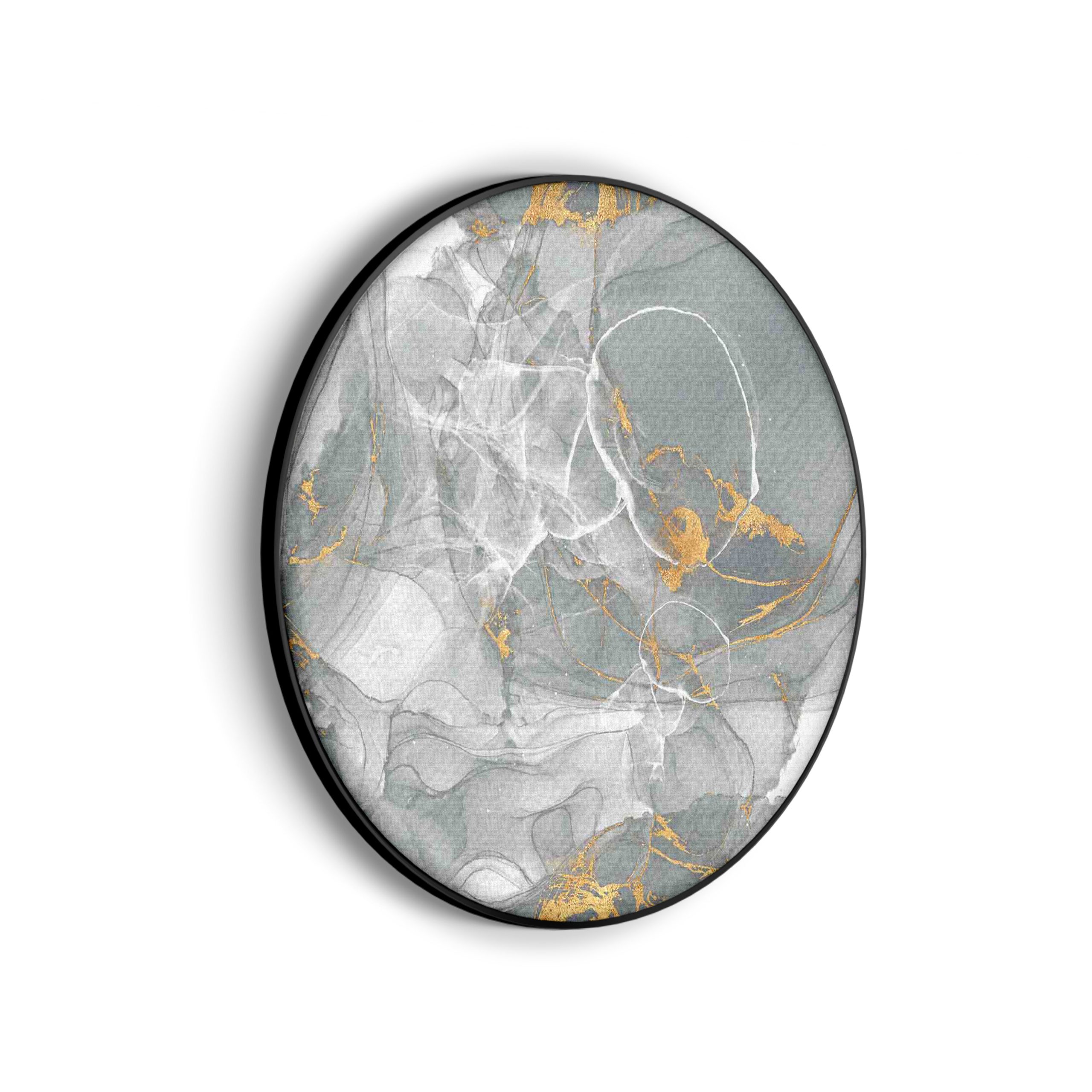 Akoestisch Schilderij Abstract Marmer Look Grijs met Goud 06 Rond - Muurcirkel Template Vierkant Rond marmer 17 scaled 1