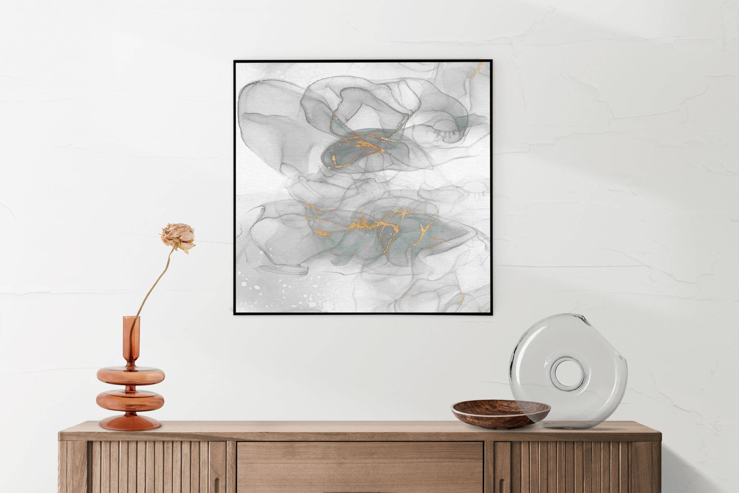 Akoestisch Schilderij Abstract Marmer Look Grijs met Goud 07 Vierkant Template Vierkant Rond marmer 18 1 5 scaled 1