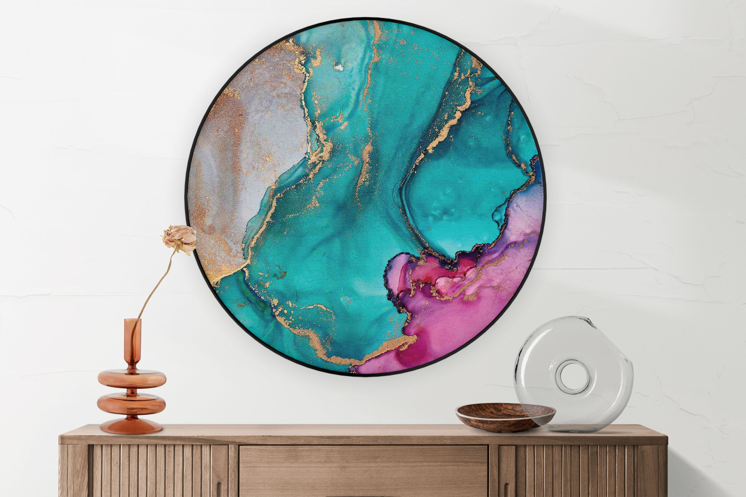 Akoestisch Schilderij Marmer Look Colored 05 Rond - Muurcirkel Template Vierkant Rond marmer 25 1 2 scaled 1