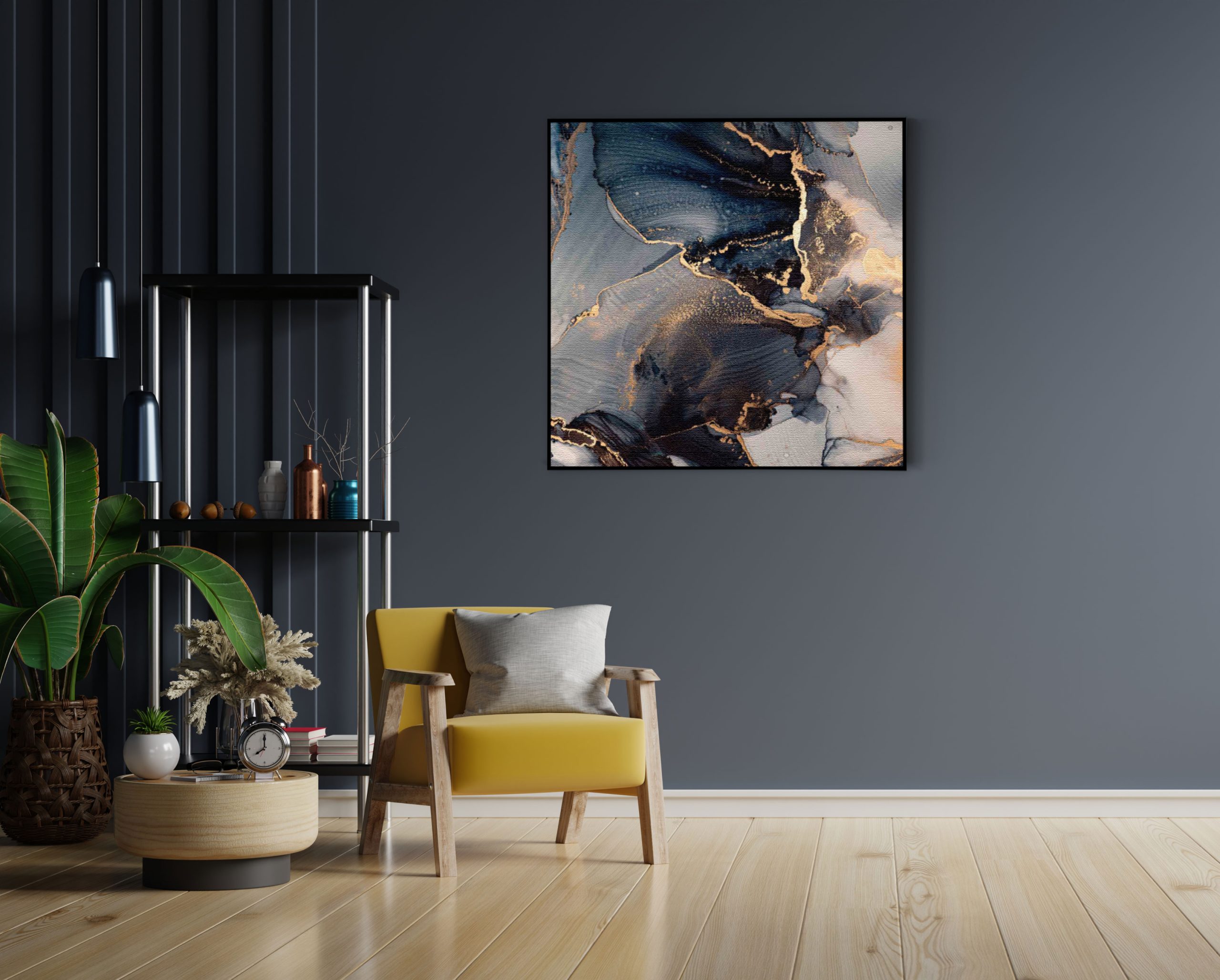 Akoestisch Schilderij Marmer Look Chique Donker Blauwtinten met Goud 01 Vierkant Template Vierkant Rond marmer 29 1 4 scaled 1