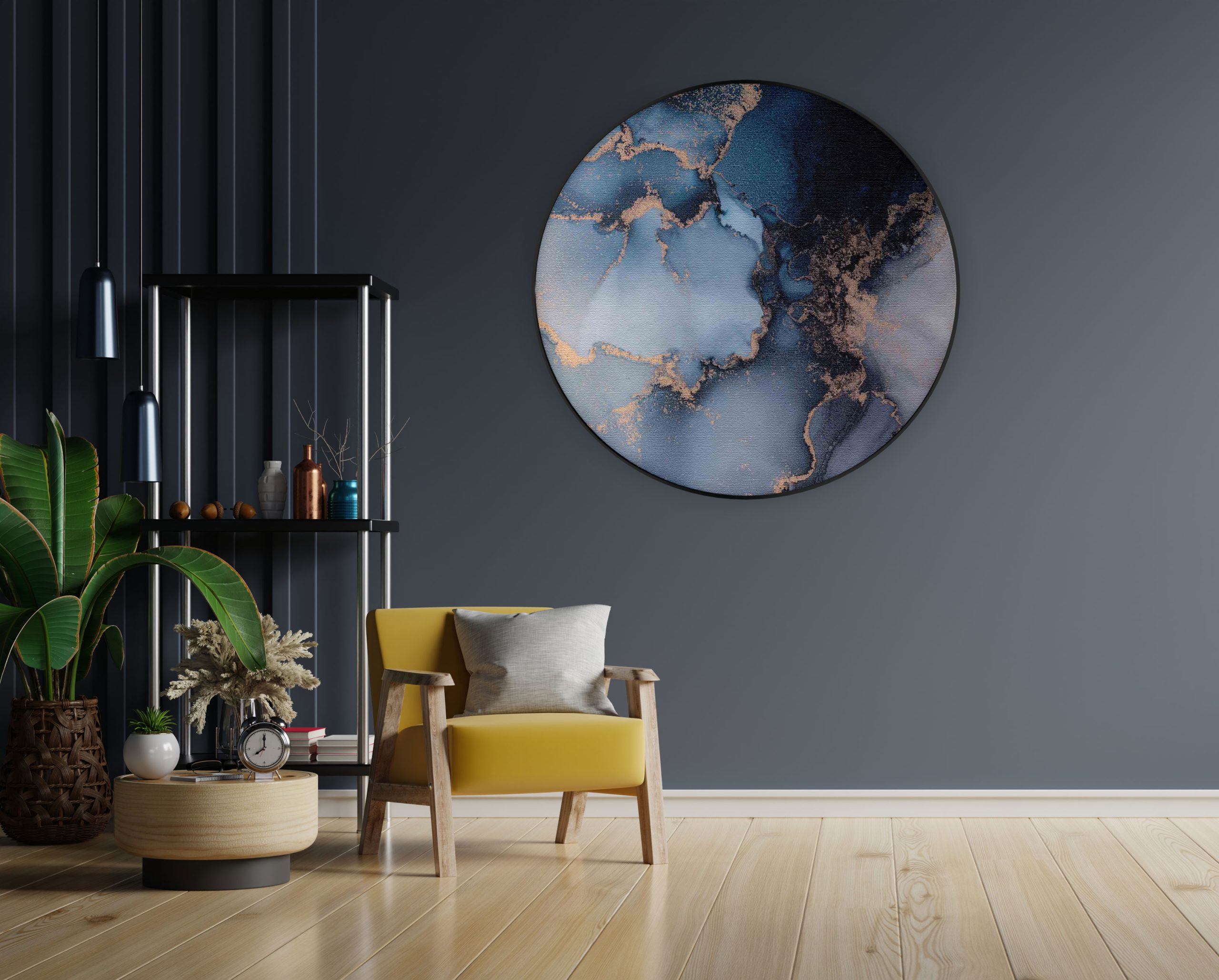 Akoestisch Schilderij Marmer Look Chique Donker Blauwtinten met Goud 03 Rond - Muurcirkel Template Vierkant Rond marmer 32 1 1 scaled 1