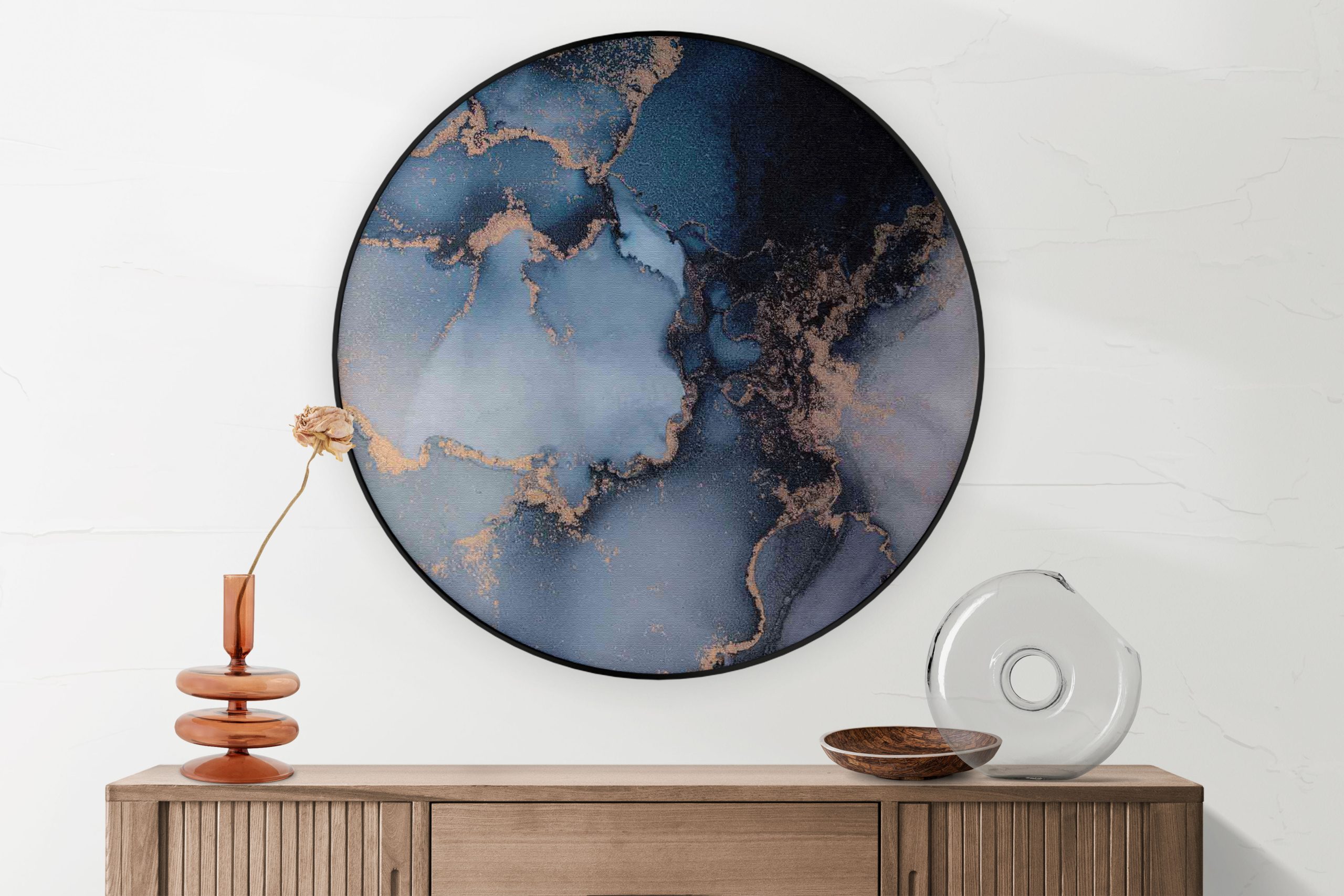 Akoestisch Schilderij Marmer Look Chique Donker Blauwtinten met Goud 03 Rond - Muurcirkel Template Vierkant Rond marmer 32 1 2 scaled 1