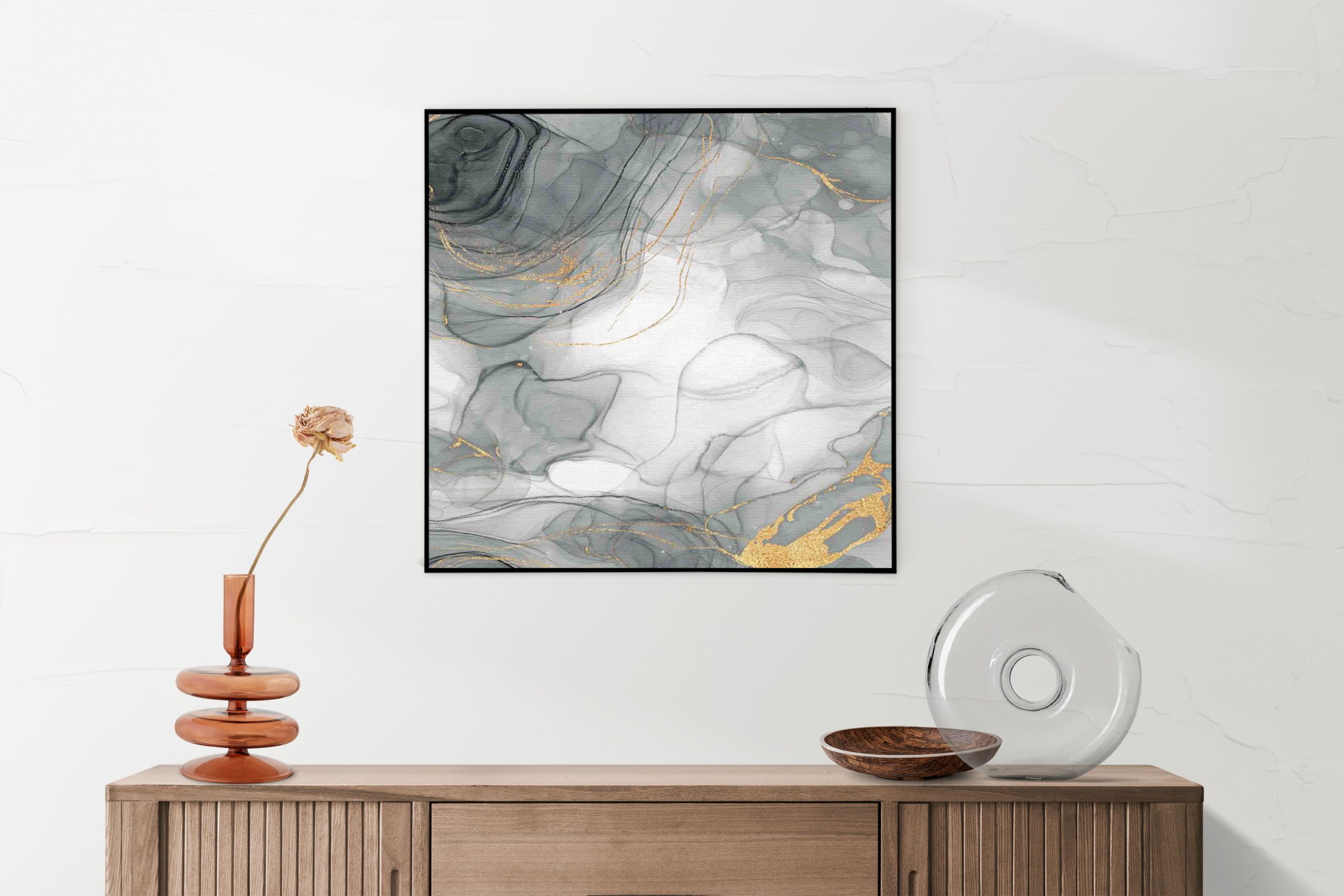 Akoestisch Schilderij Abstract Marmer Look Grijs met Goud 01 Vierkant Template Vierkant Rond marmer 7 1 5 scaled 1