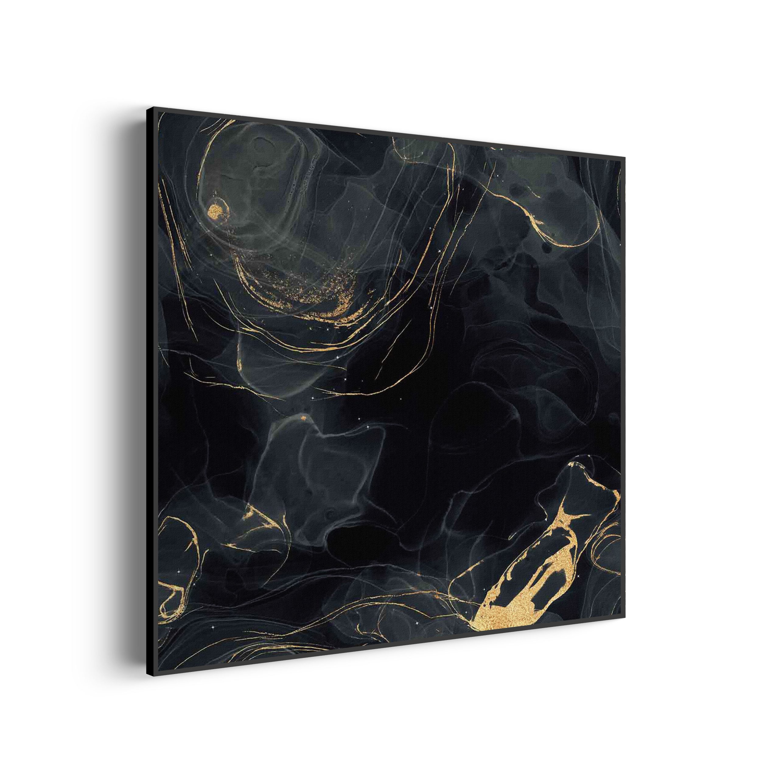 Akoestisch Schilderij Abstract Marmer Look Zwart met Goud 01 Vierkant Template Vierkant Rond marmer 8 1 3 scaled 1