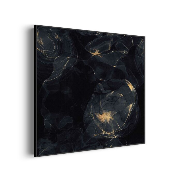 Akoestisch Schilderij Abstract Marmer Look Zwart met Goud 02 Vierkant Template Vierkant Rond marmer 9 1 3 scaled 1
