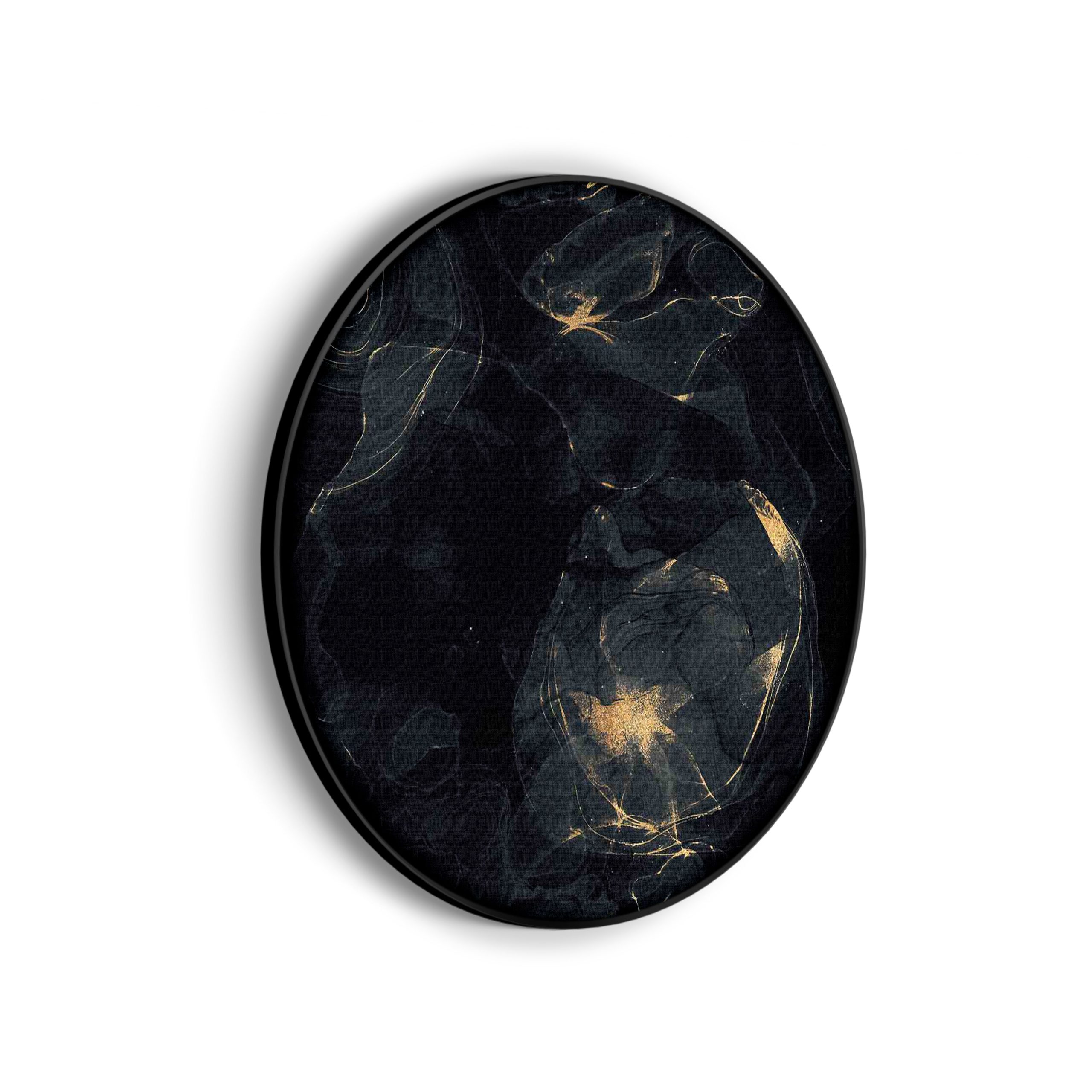 Akoestisch Schilderij Abstract Marmer Look Zwart met Goud 02 Rond - Muurcirkel Template Vierkant Rond marmer 9 scaled 1