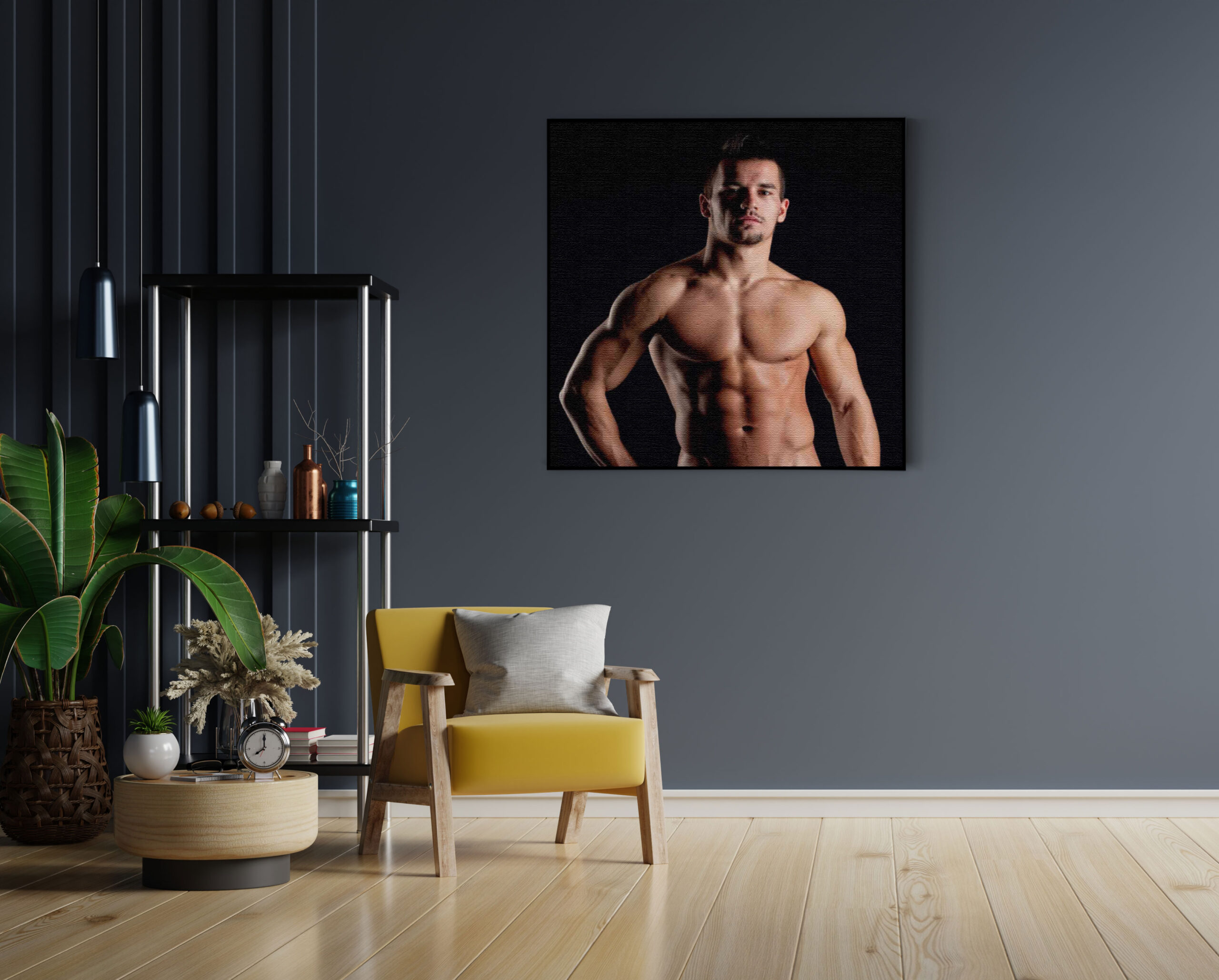 Akoestisch Schilderij Man Met Ontbloot Bovenlichaam Vierkant Template Vierkant Rond mensen 29 1 1 scaled 1