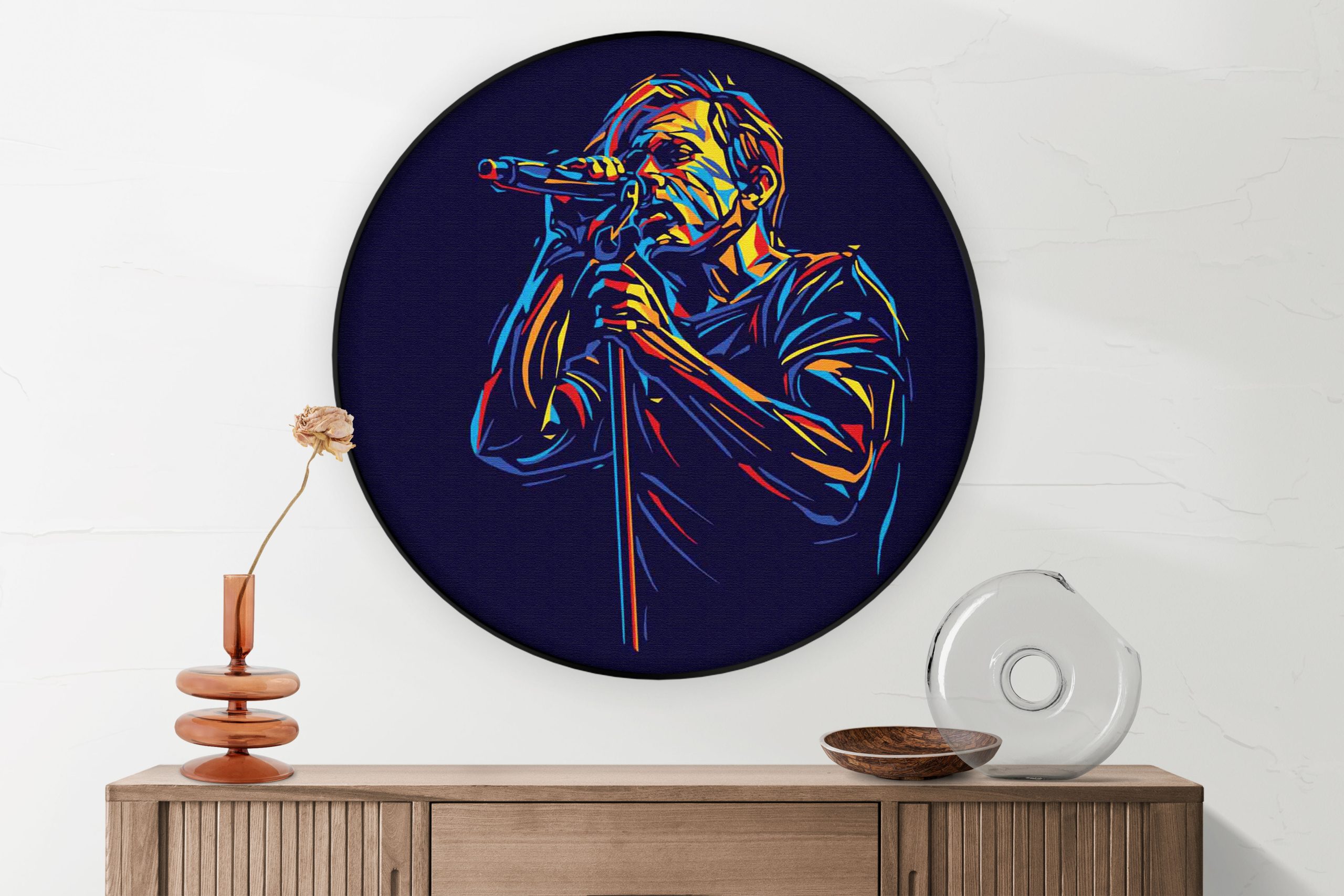 Template_Vierkant_Rond_muziek_17-4-scaled Akoestisch Schilderij Kleurrijke Saxofonist 02 Rond - Muurcirkel Template Vierkant Rond muziek 17 4 scaled 1