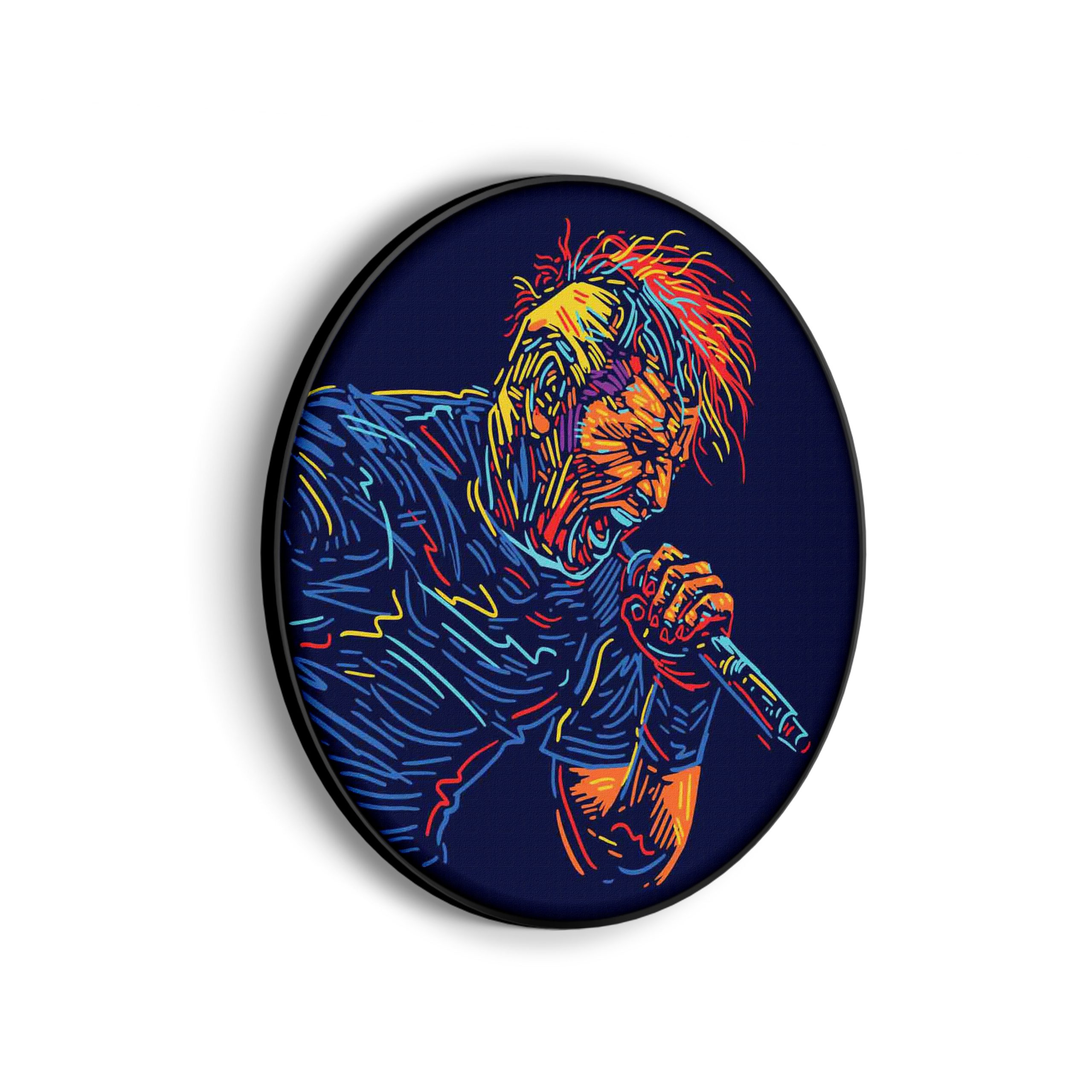 Akoestisch Schilderij Kleurrijke Zanger 03 Rond - Muurcirkel Template Vierkant Rond muziek 18 scaled 1