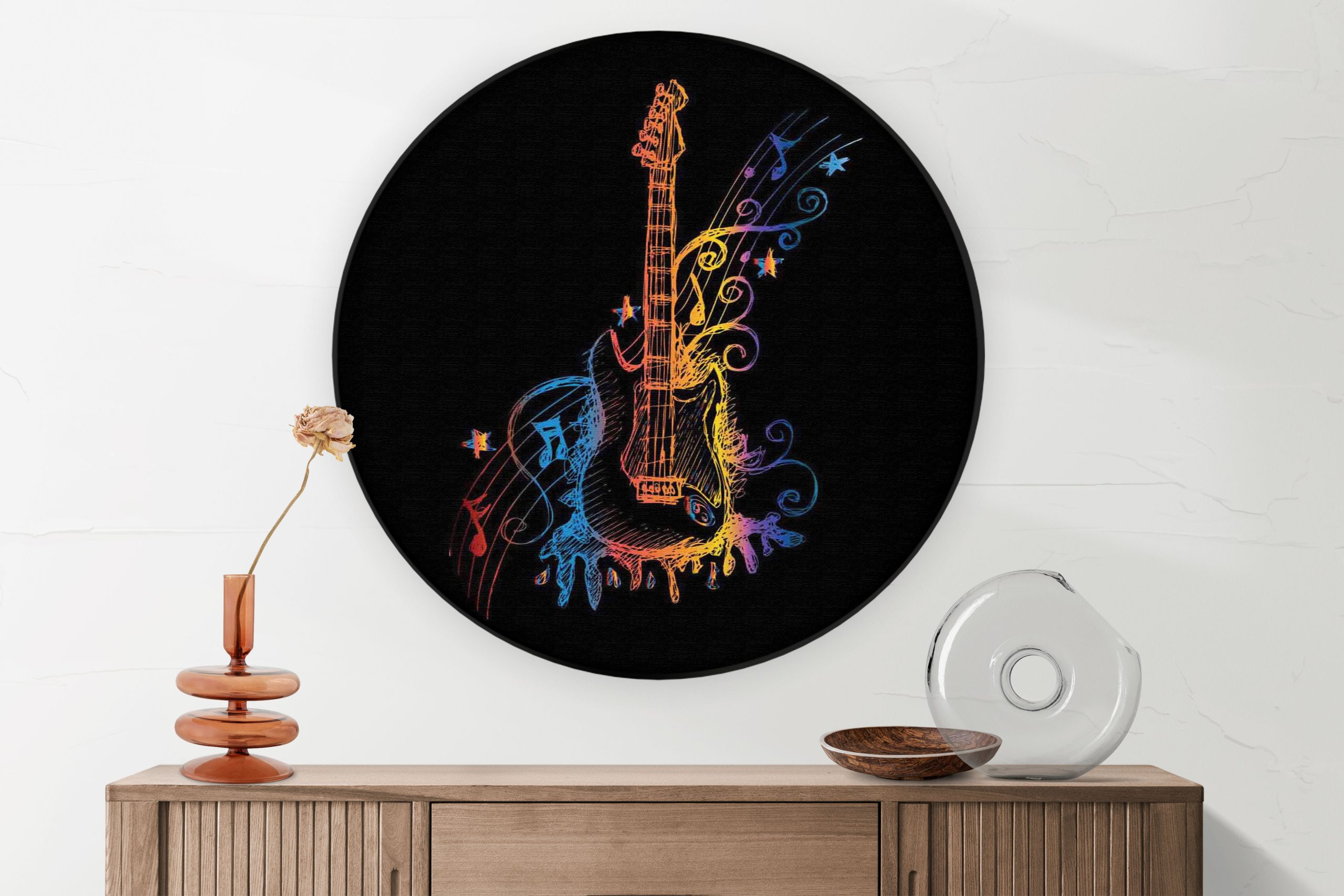 Template_Vierkant_Rond_muziek_20-4-scaled Akoestisch Schilderij Kleurrijke Saxofonist 02 Rond - Muurcirkel Template Vierkant Rond muziek 20 4 scaled 1