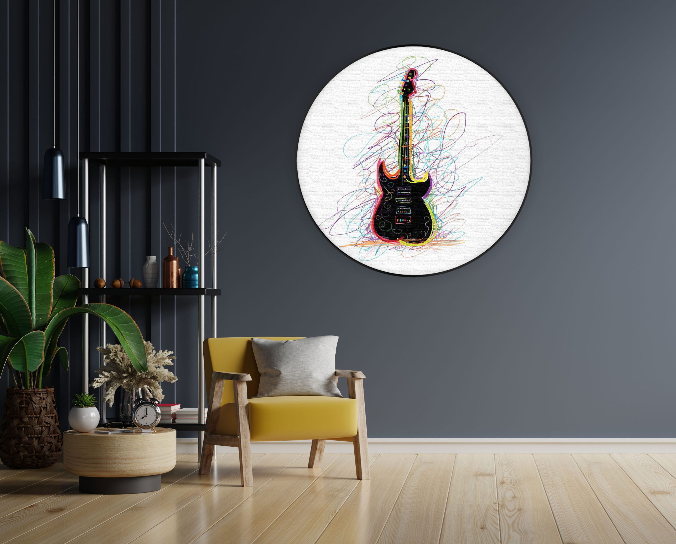 Akoestisch Schilderij The Dancing Disco Rond - Muurcirkel Template Vierkant Rond muziek 22 1 scaled 1