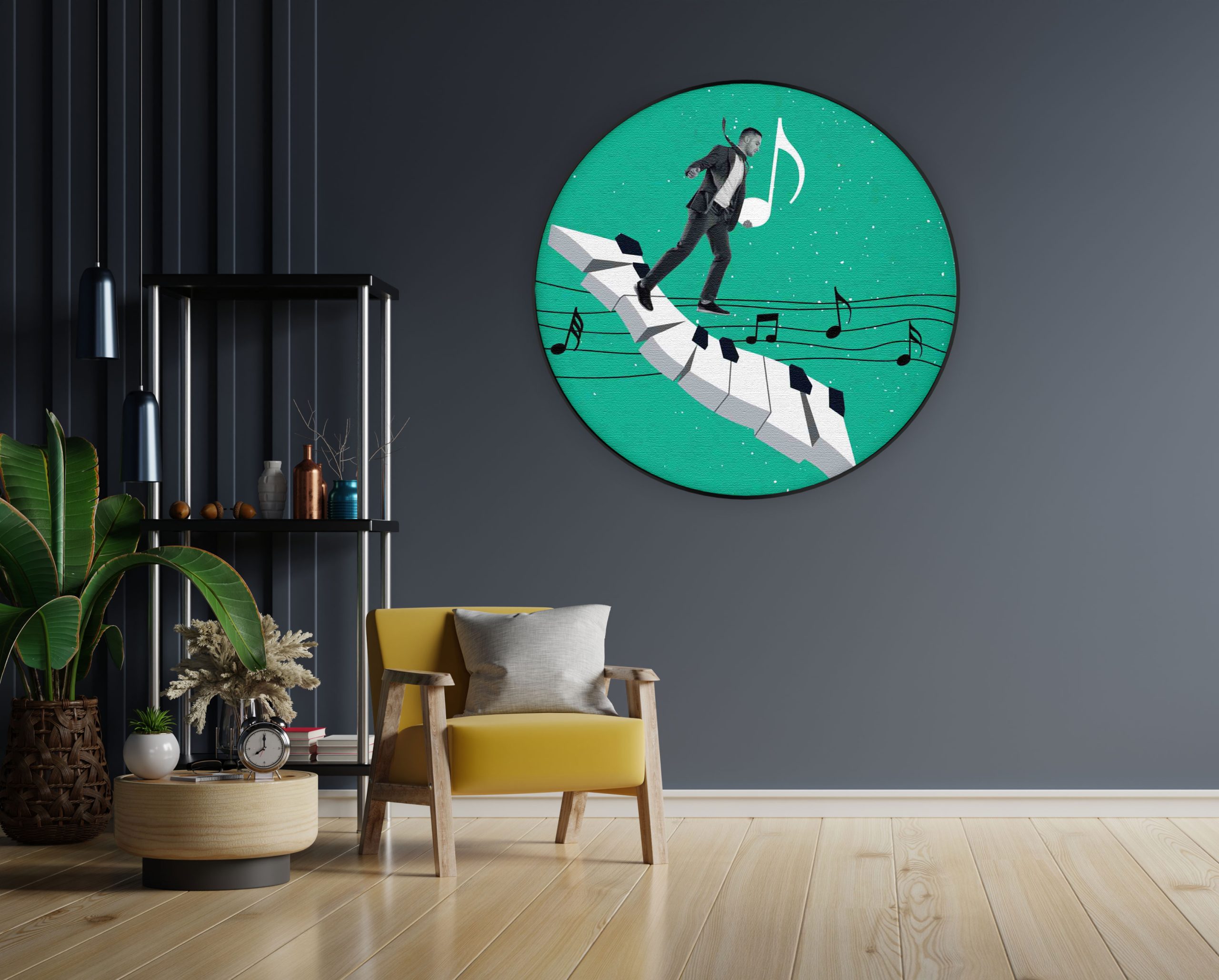 Akoestisch Schilderij Piano Muziek Rond - Muurcirkel Template Vierkant Rond muziek 5 1 scaled 1