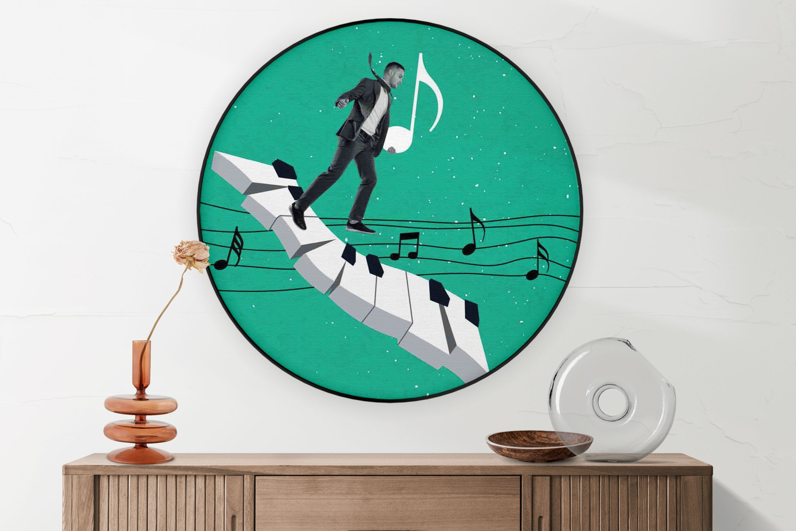 Akoestisch Schilderij Piano Muziek Rond - Muurcirkel Template Vierkant Rond muziek 5 2 scaled 1