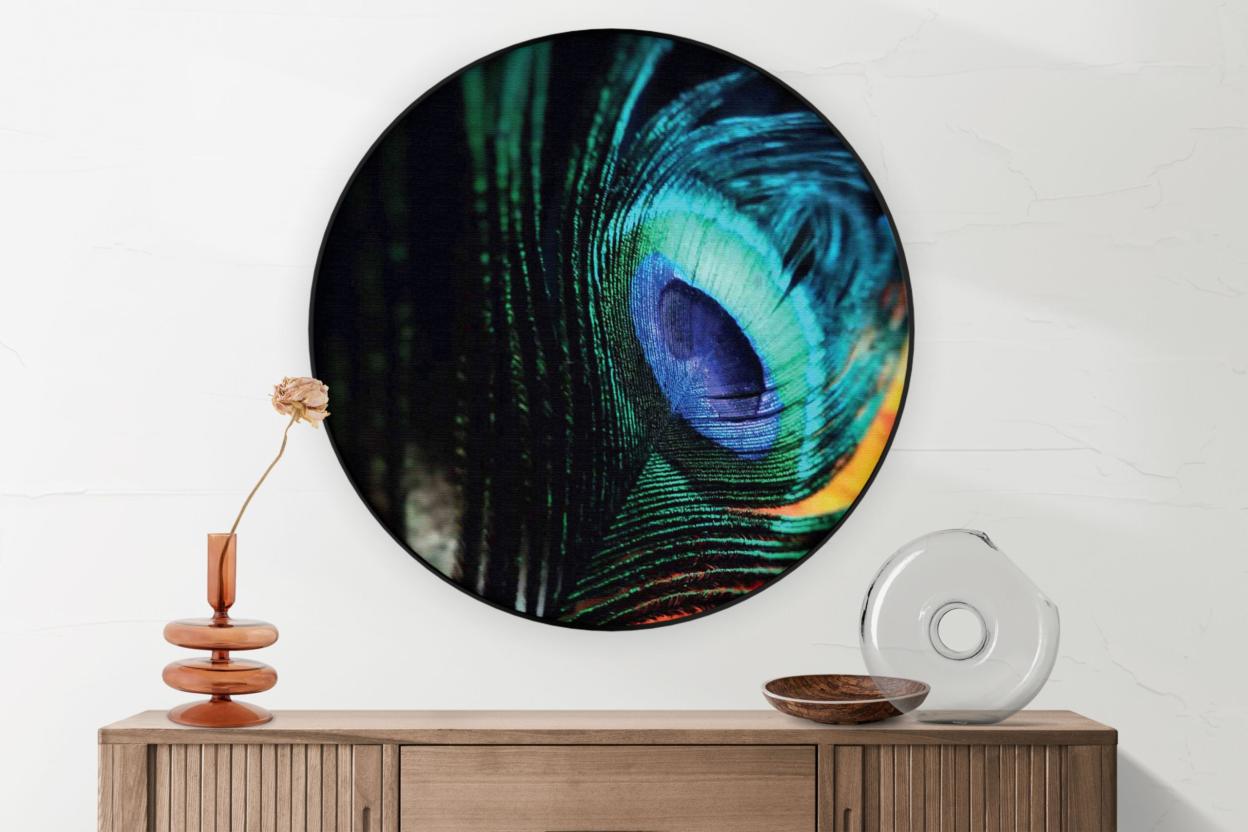 Akoestisch Schilderij Een veer van de Pauw Rond - Muurcirkel Template Vierkant Rond natuur 11 1 2 scaled 1