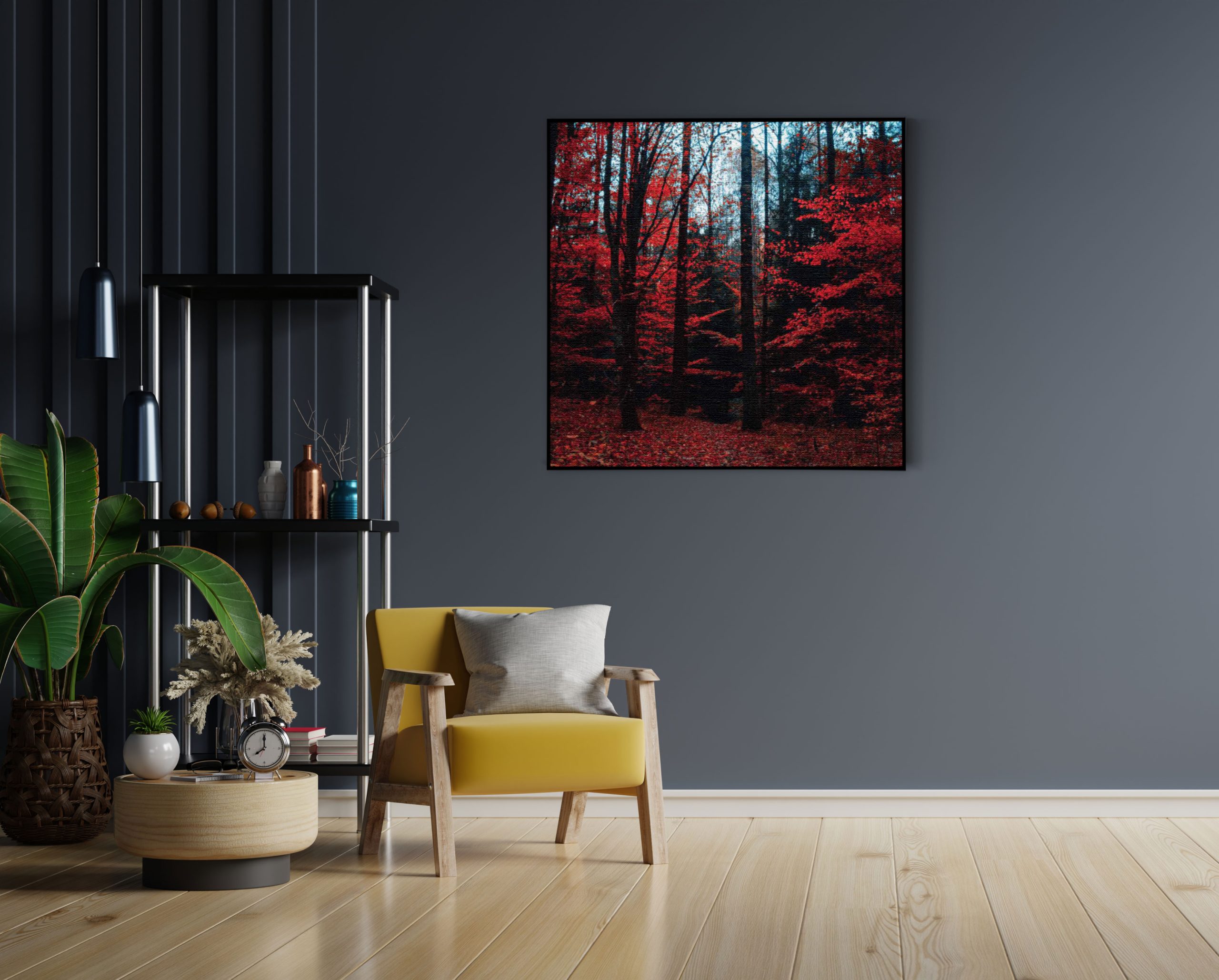 Akoestisch Schilderij Het rode bos Vierkant Template Vierkant Rond natuur 12 1 1 scaled 2