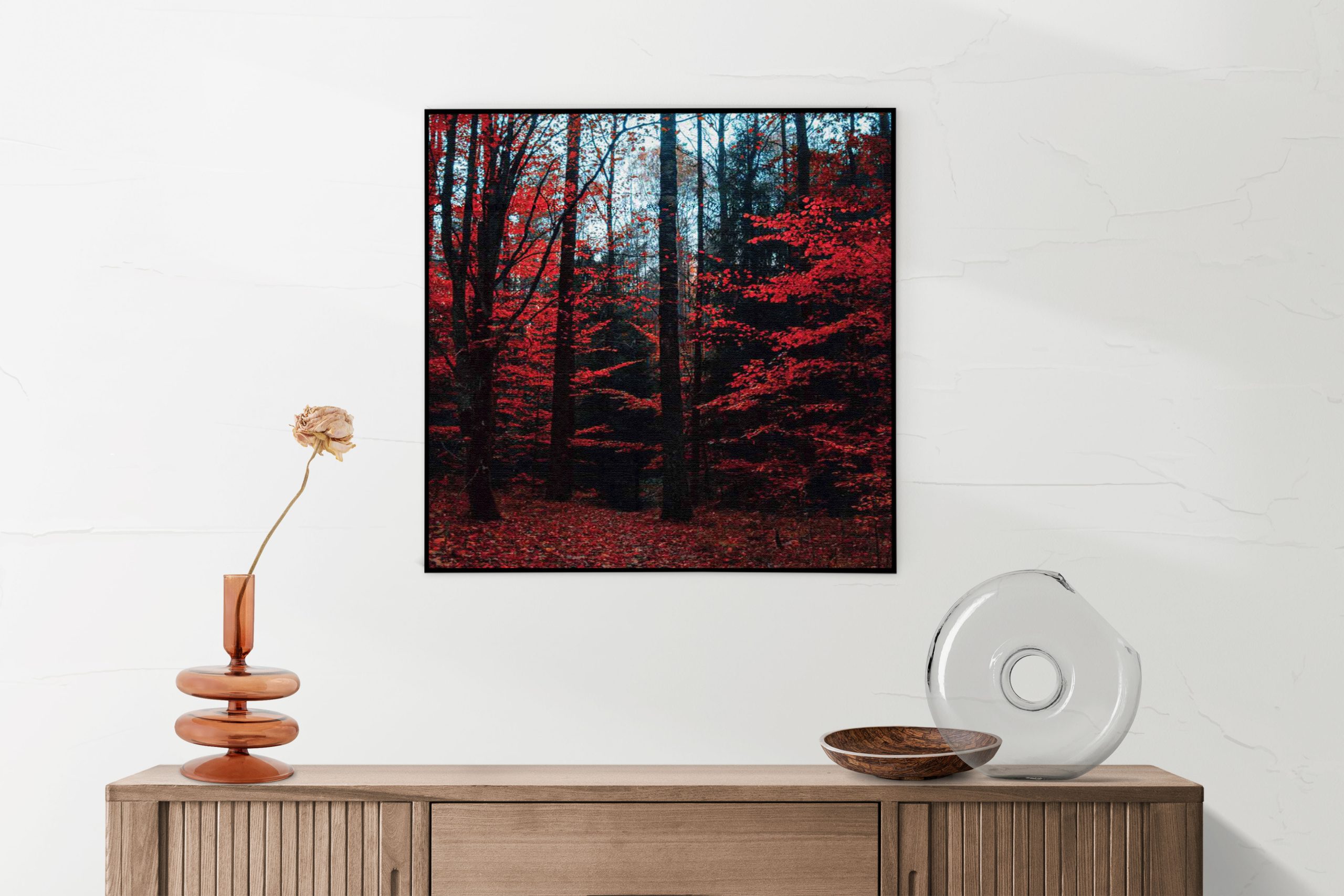 Akoestisch Schilderij Het rode bos Vierkant Template Vierkant Rond natuur 12 1 2 scaled 1