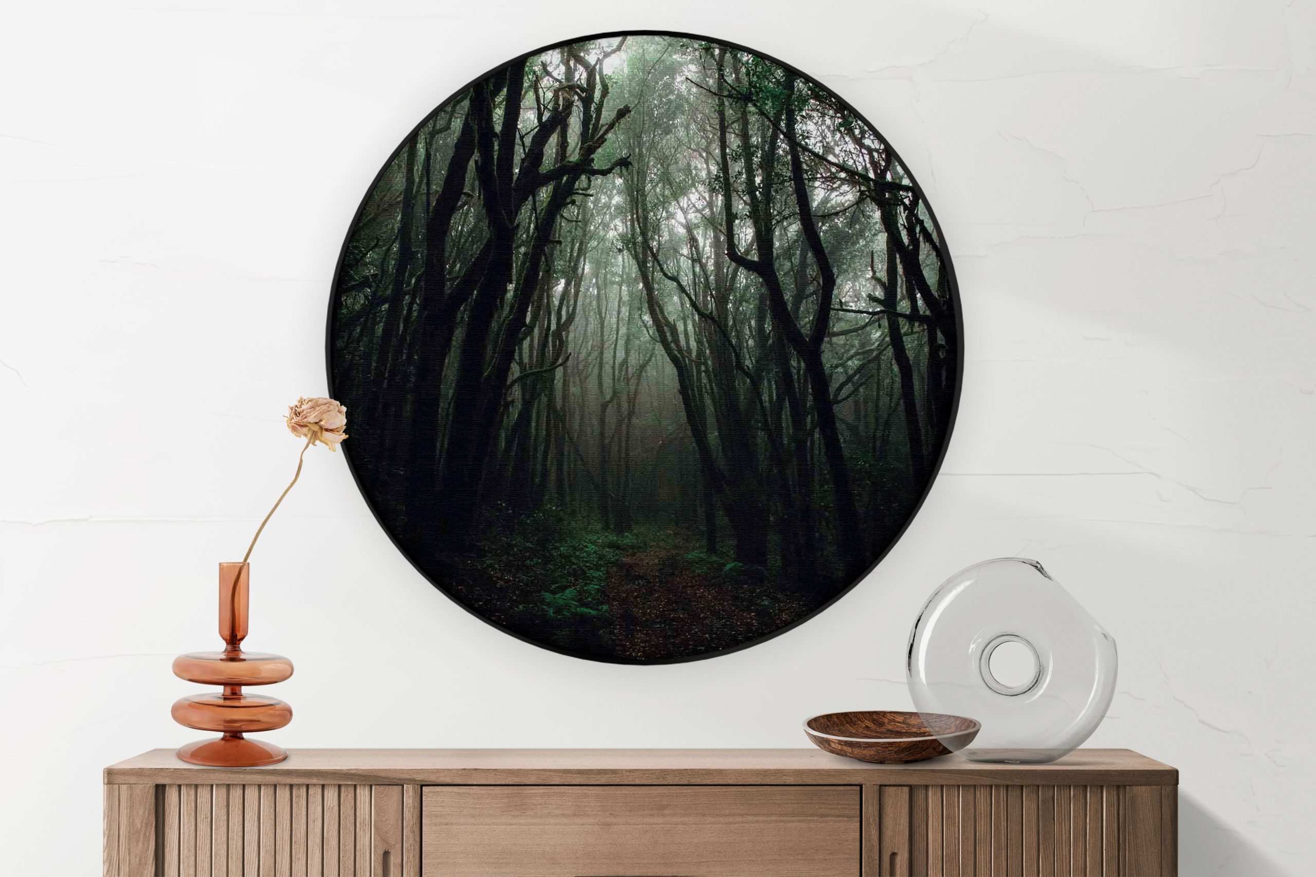 Akoestisch Schilderij Het Donkere Bos 2 Rond - Muurcirkel Template Vierkant Rond natuur 17 1 2 scaled 1