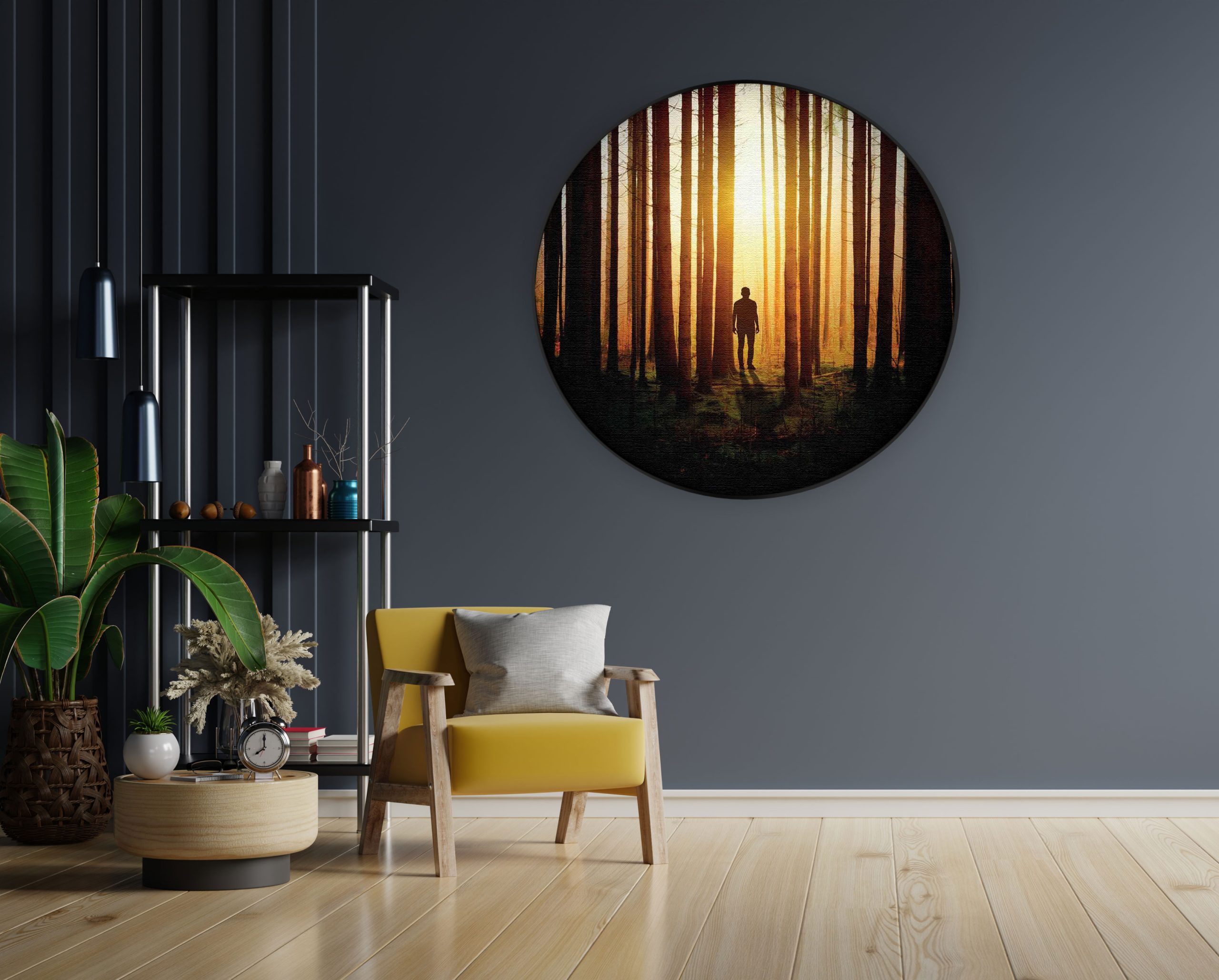 Akoestisch Schilderij De bomen door het bos Rond - Muurcirkel Template Vierkant Rond natuur 19 1 1 scaled 1