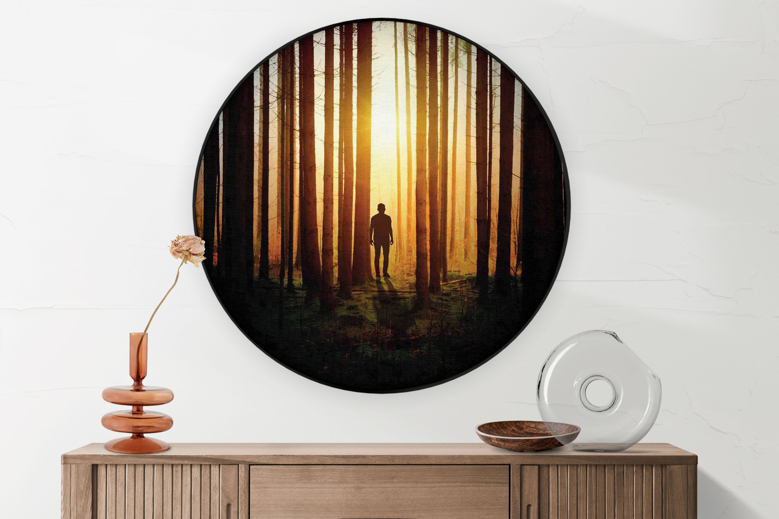 Akoestisch Schilderij De bomen door het bos Rond - Muurcirkel Template Vierkant Rond natuur 19 1 2 scaled 1