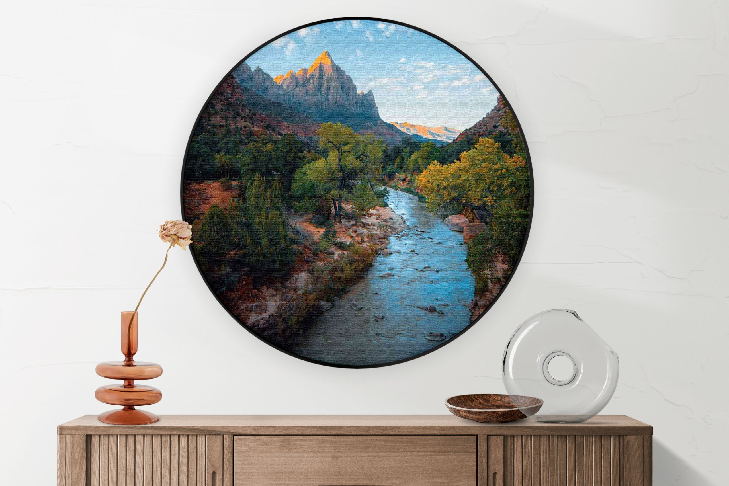 Akoestisch Schilderij De rivier van Zion Rond - Muurcirkel Template Vierkant Rond natuur 21 1 2 scaled 1