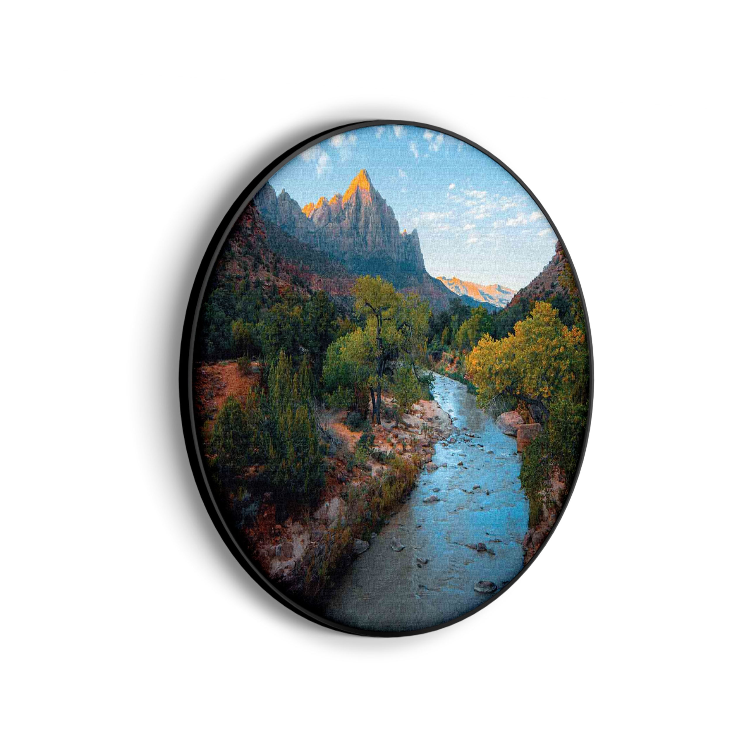 Akoestisch Schilderij De rivier van Zion Rond - Muurcirkel Template Vierkant Rond natuur 21 scaled 1