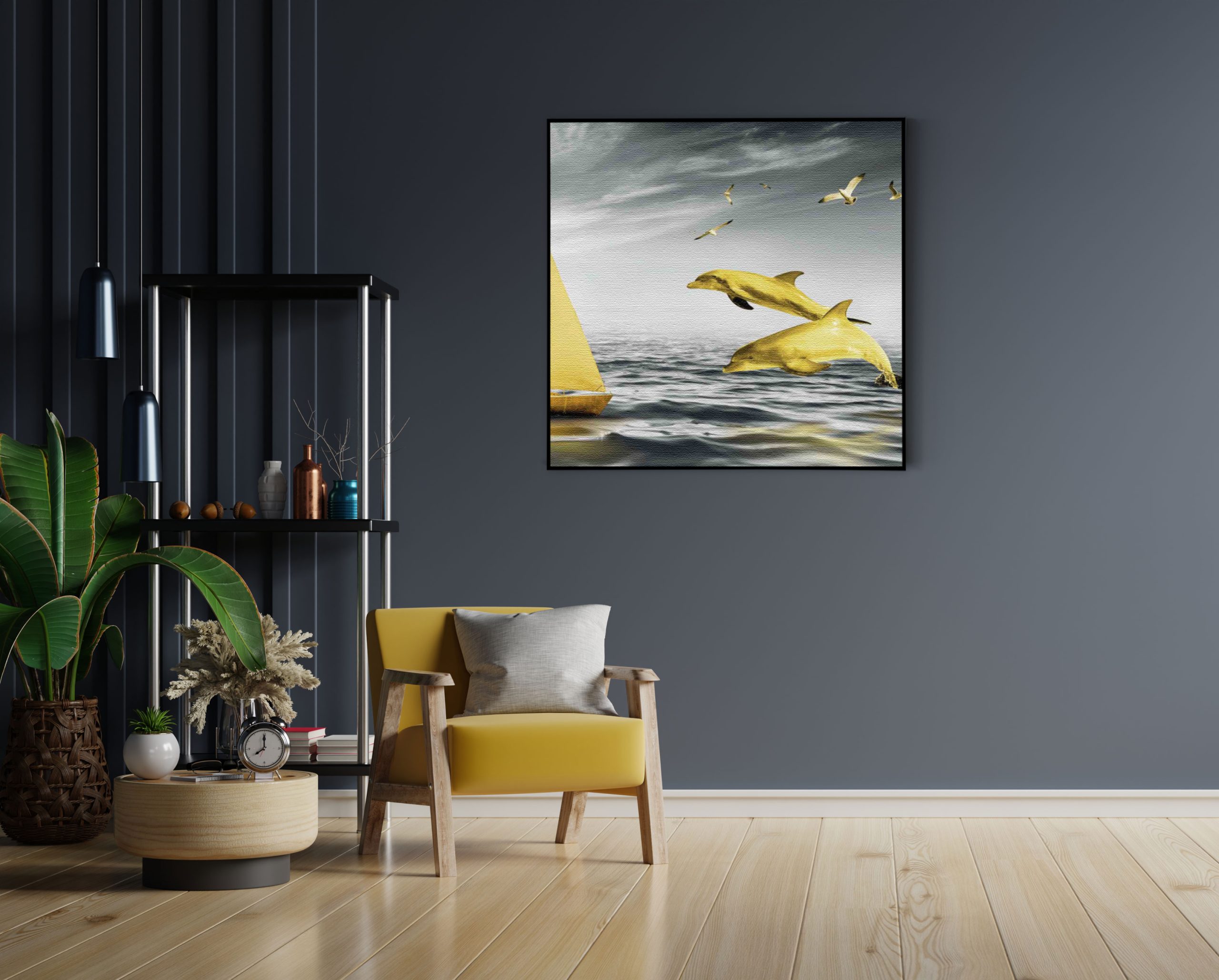 Akoestisch Schilderij Het gele bootje Vierkant Template Vierkant Rond natuur 33 1 1 scaled 2