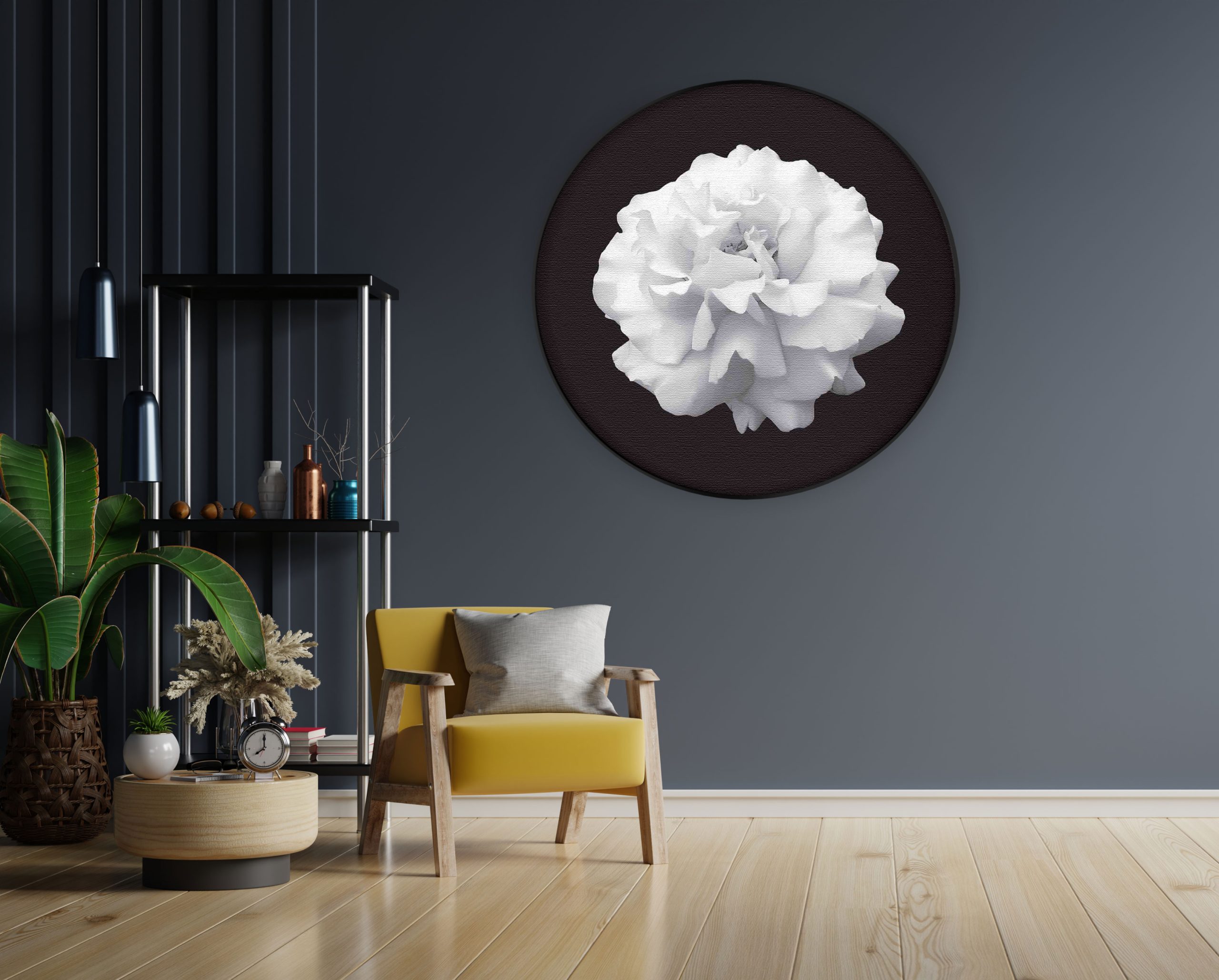 Akoestisch Schilderij Witte Anjer Rond - Muurcirkel Template Vierkant Rond natuur 38 1 1 scaled 1