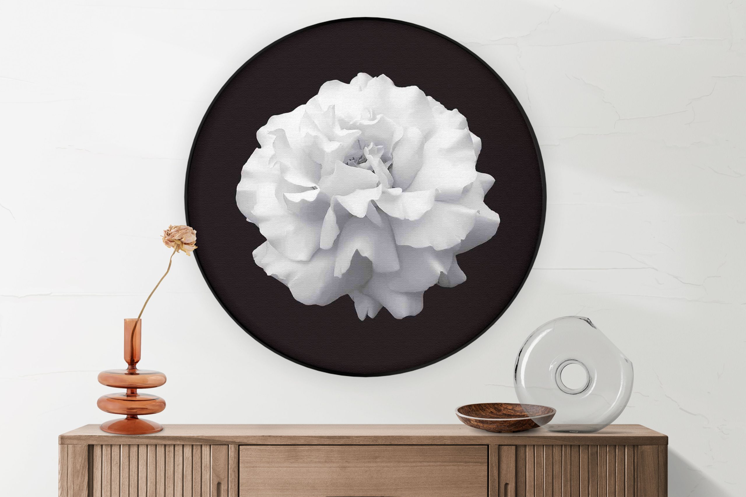 Akoestisch Schilderij Witte Anjer Rond - Muurcirkel Template Vierkant Rond natuur 38 1 2 scaled 1