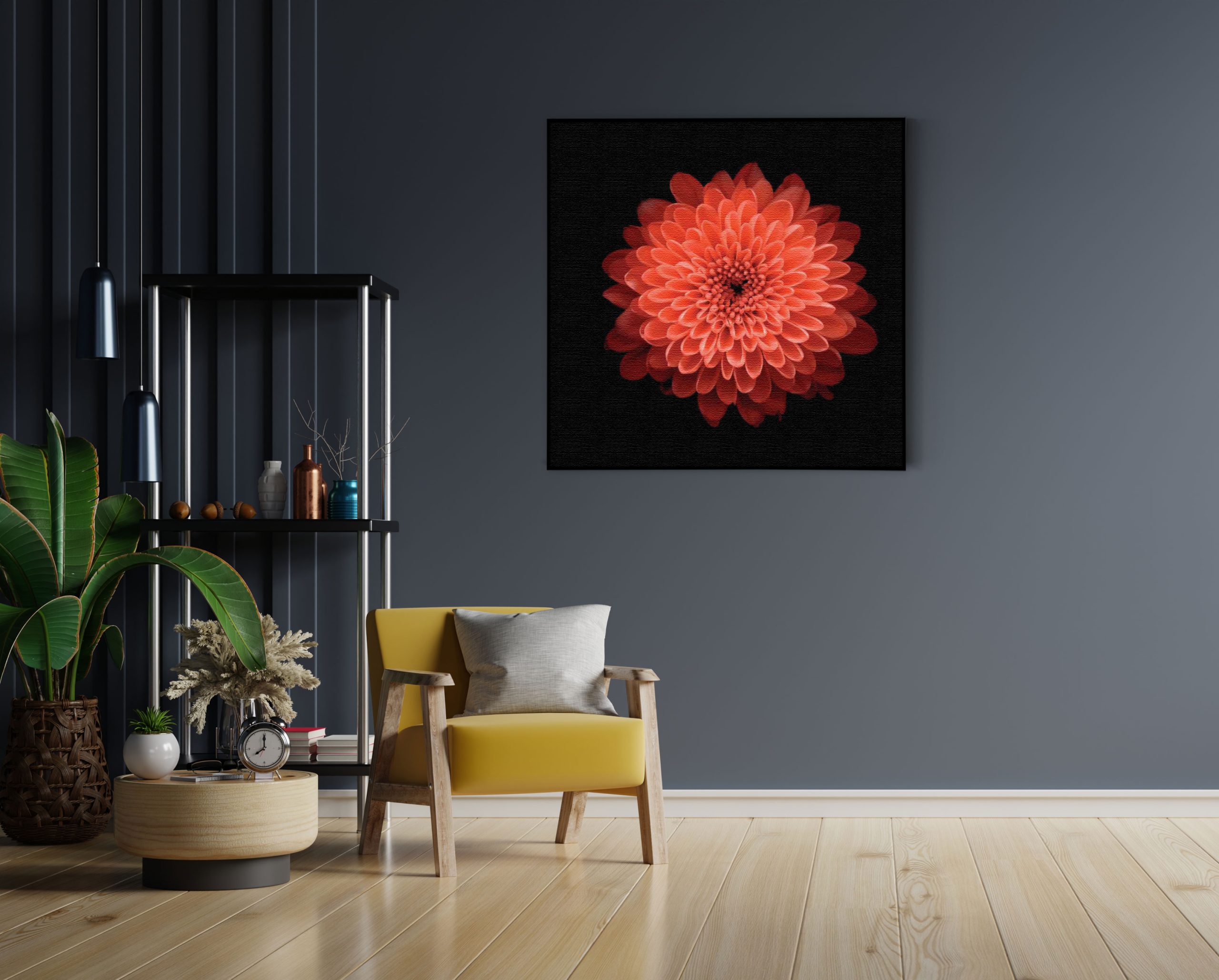 Akoestisch Schilderij Oranje Dahlia Vierkant Template Vierkant Rond natuur 53 1 1 scaled 2