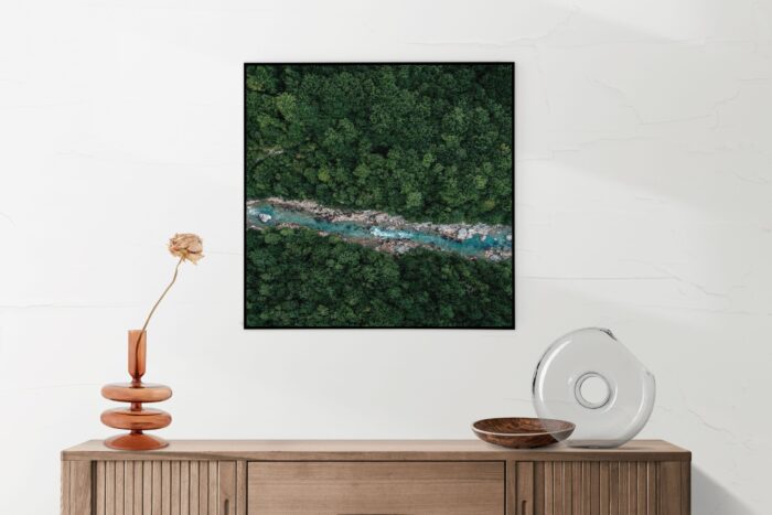 Akoestisch Schilderij Ruige rivier door bos Vierkant Template Vierkant Rond natuur 65 1 2 scaled 1