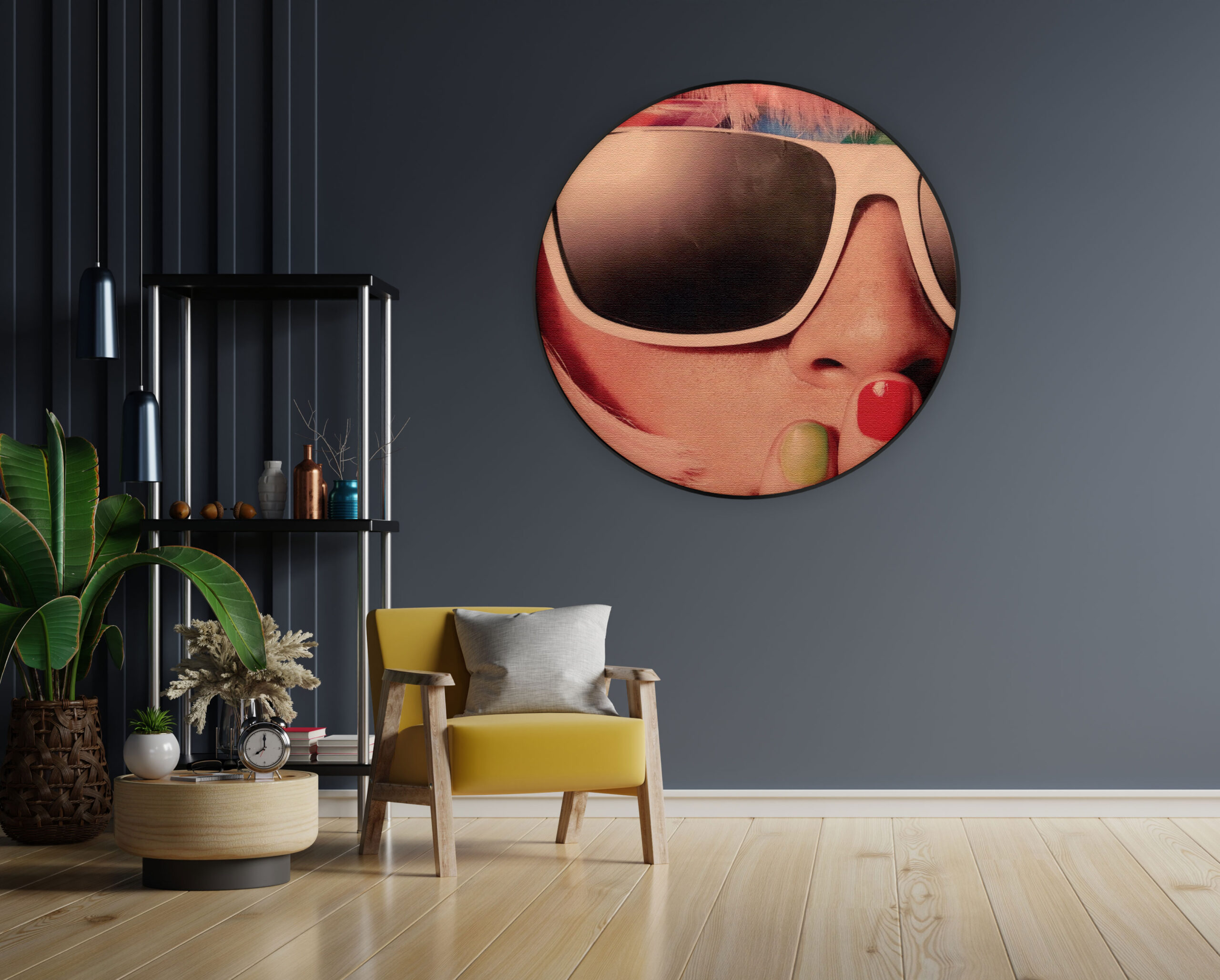 Akoestisch Schilderij Keep Silence Hippie Rond - Muurcirkel Template Vierkant Rond retro 9 1 scaled 2