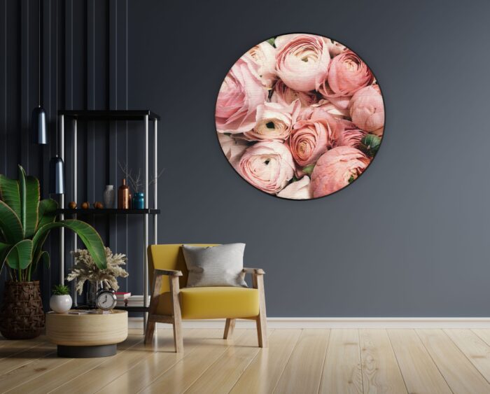 Akoestisch Schilderij Roze Rozen Boeket Rond - Muurcirkel Template Vierkant Rond romantisch 13 1 scaled 1