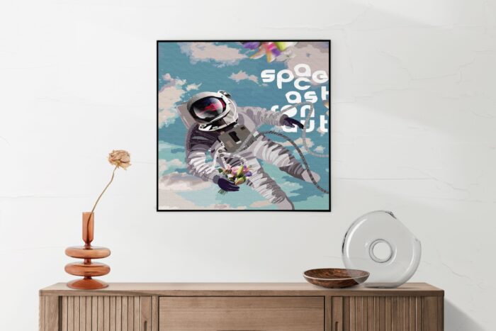 Akoestisch Schilderij Astronaut in de ruimte Vierkant Template Vierkant Rond ruimtevaart 11 5 scaled 1