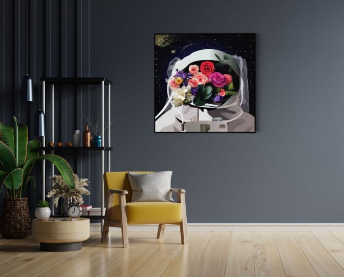 Akoestisch Schilderij The love astronaut Vierkant Template Vierkant Rond ruimtevaart 12 4 scaled 1