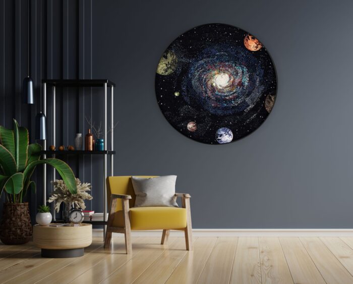 Akoestisch Schilderij Ons planetenstelsel Rond - Muurcirkel Template Vierkant Rond ruimtevaart 15 1 scaled 1
