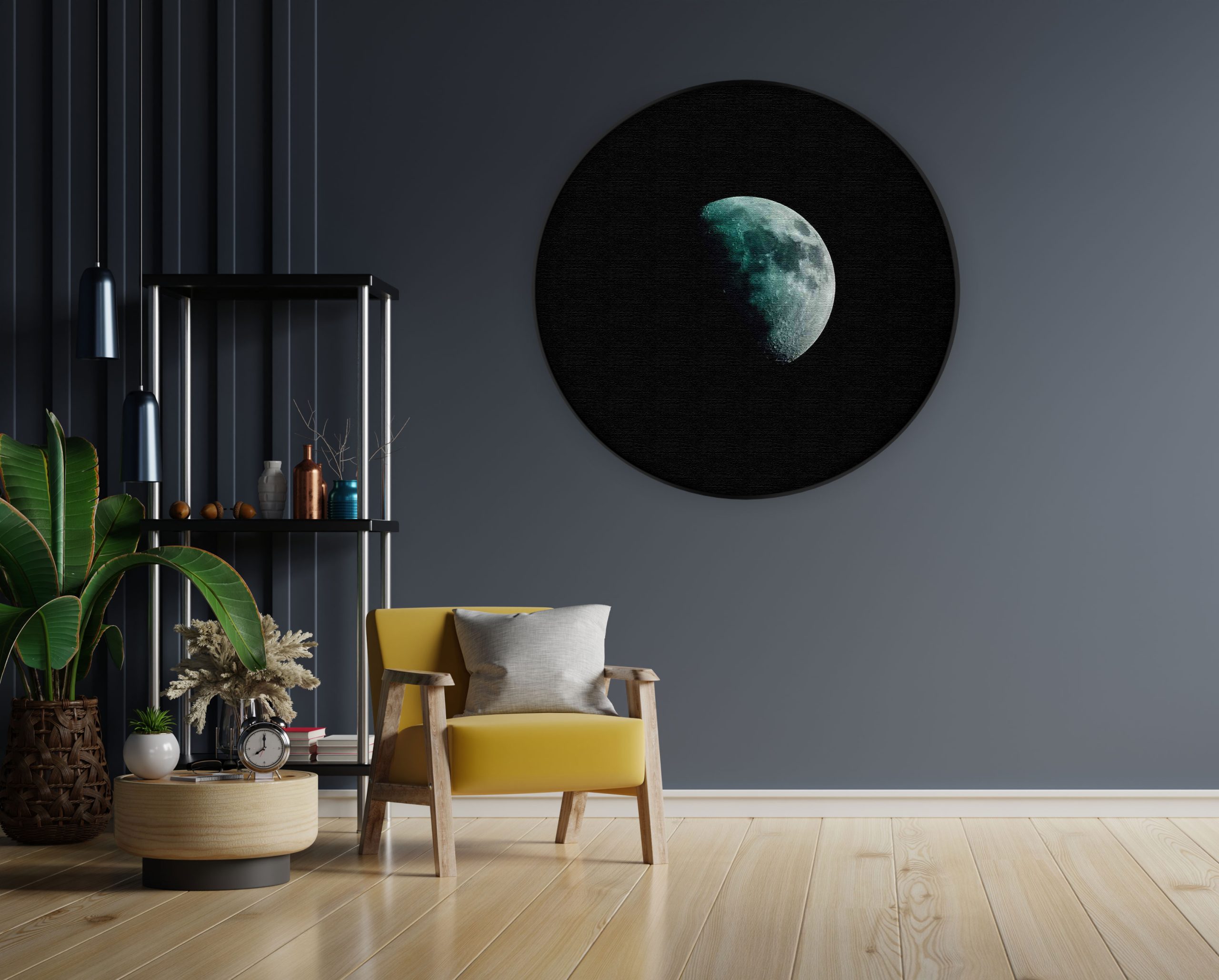 Akoestisch Schilderij To The Moon Rond - Muurcirkel Template Vierkant Rond ruimtevaart 2 1 scaled 1