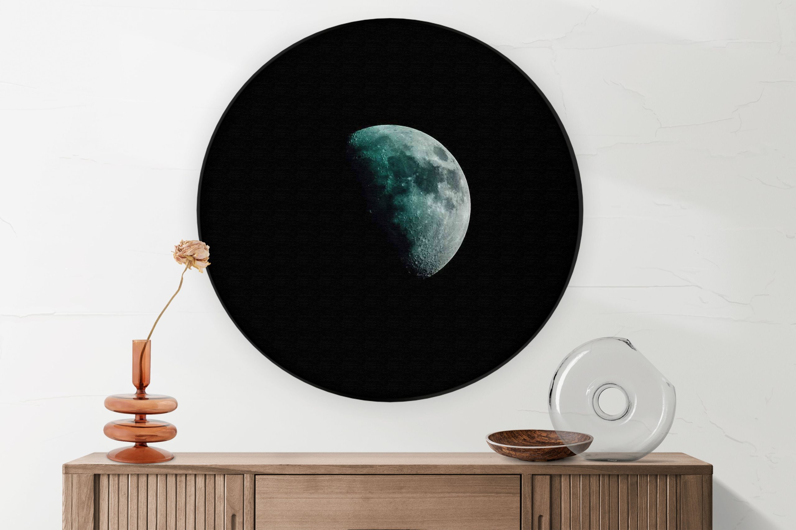 Akoestisch Schilderij To The Moon Rond - Muurcirkel Template Vierkant Rond ruimtevaart 2 2 scaled 1