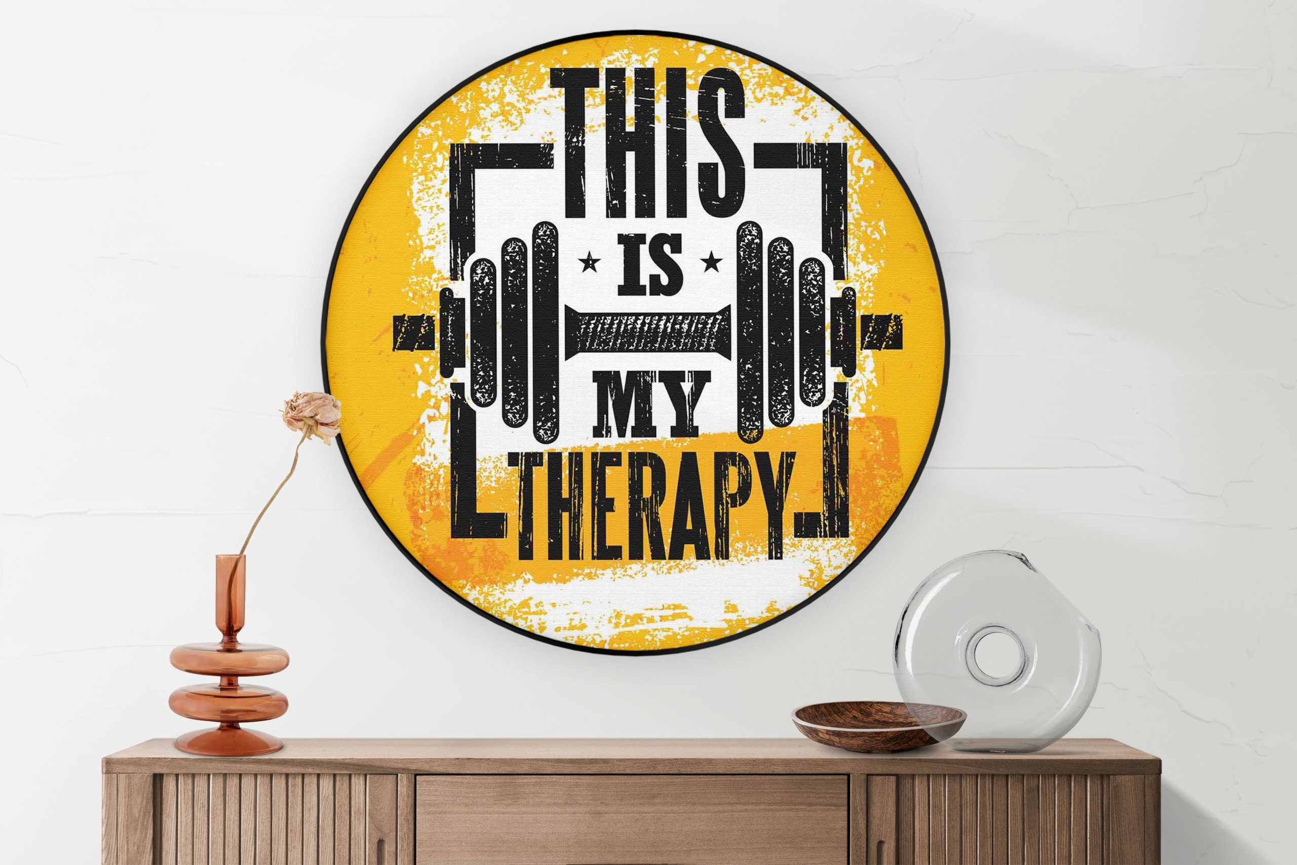 Akoestisch Schilderij This Is My Therapy Rond - Muurcirkel Template Vierkant Rond sport 1 1 2 scaled 1