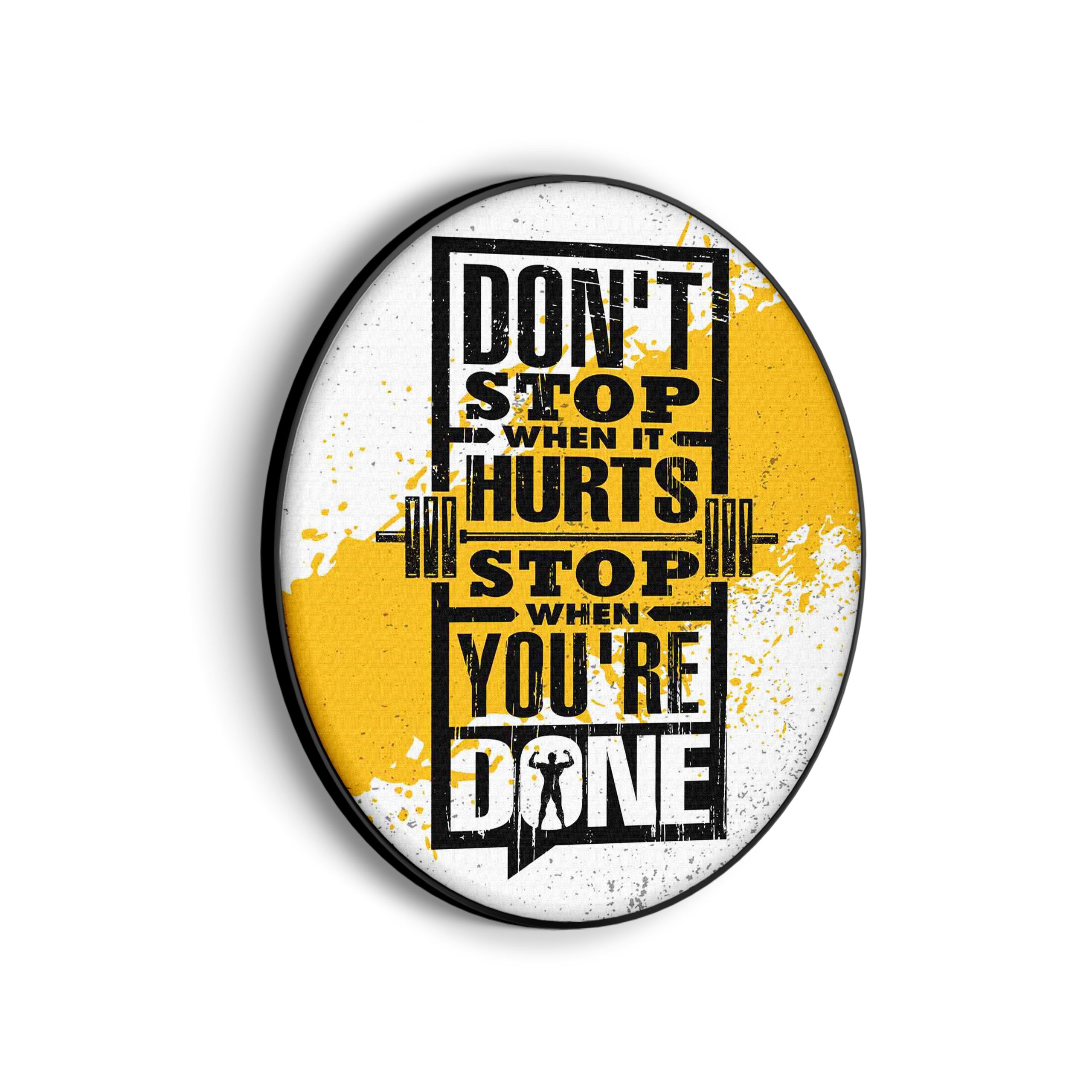 Akoestisch Schilderij Don't Stop When It Hurts, Stop When You're Done Rond - Muurcirkel Template Vierkant Rond sport 11 scaled 1