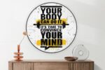 Akoestisch Schilderij You Body Can Do It, It's Time To Convince Your Mind Rond - Muurcirkel Template Vierkant Rond sport 14 1 2 scaled 1