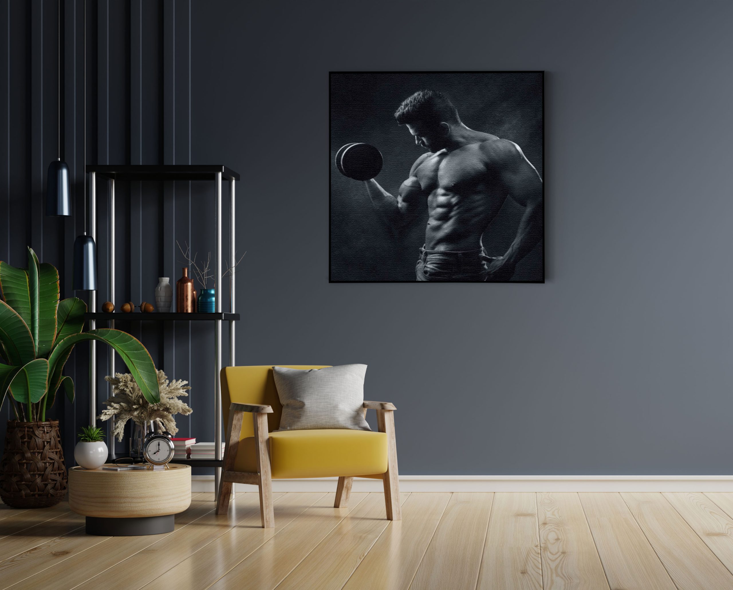 Akoestisch Schilderij Sexy Man Heft Gewicht Met Halter Vierkant Template Vierkant Rond sport 2 1 4 scaled 1