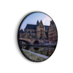 Akoestisch Schilderij Middeleeuwse Kathedraal en Brug Gent Rond - Muurcirkel Template Vierkant Rond steden 100 1 scaled 1