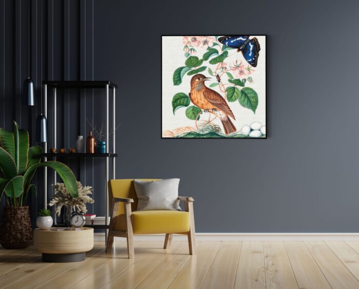 Akoestisch Schilderij Prent Natuur Vogel en Bloemen 01 Vierkant Template Vierkant Rond vintage 1 1 4 scaled 1