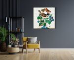 Akoestisch Schilderij Prent Natuur Vogel en Bloemen 01 Vierkant Template Vierkant Rond vintage 14 1 4 scaled 1