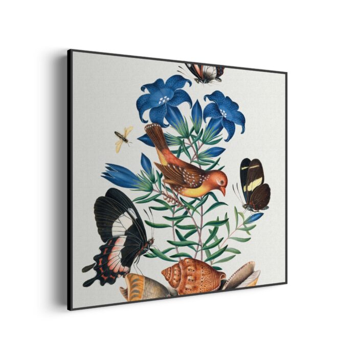 Akoestisch Schilderij Prent Natuur Vogel en Bloemen 01 Vierkant Template Vierkant Rond vintage 2 1 3 scaled 1