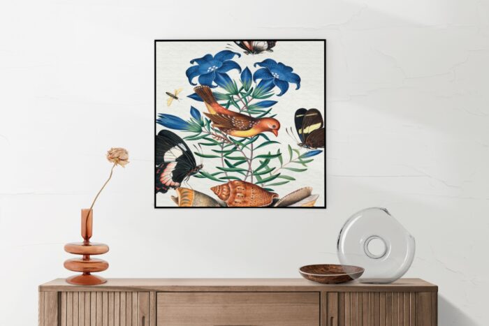 Akoestisch Schilderij Prent Natuur Vogel en Bloemen 01 Vierkant Template Vierkant Rond vintage 2 1 5 scaled 1